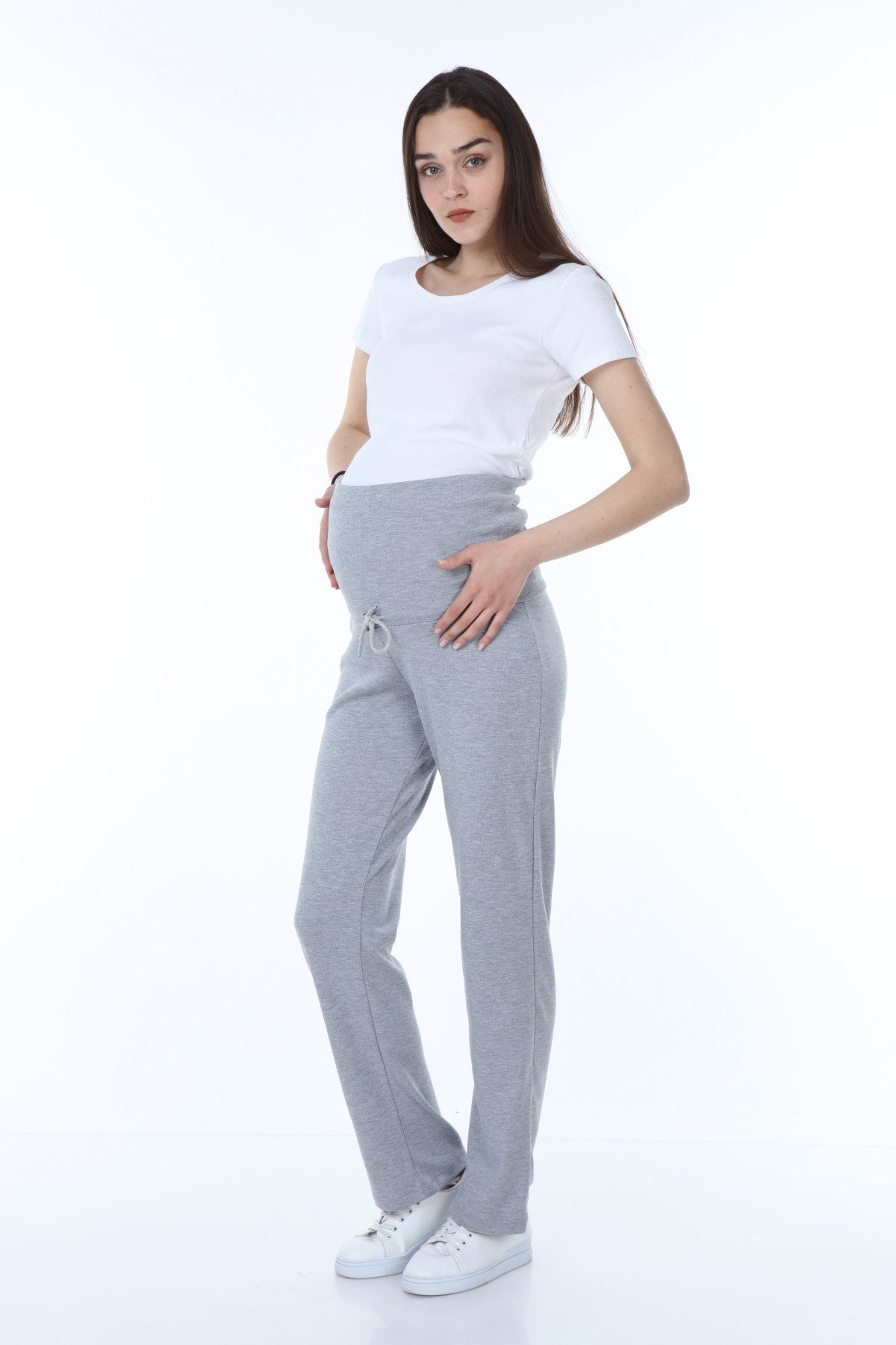 Luvmabelly MYRA8501 Beli Ayarlanabilir Hamile Günlük Ev Pantolonu -Gri