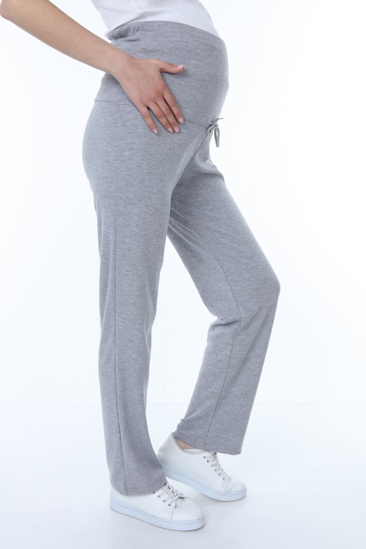 Luvmabelly MYRA8501 Beli Ayarlanabilir Hamile Günlük Ev Pantolonu -Gri