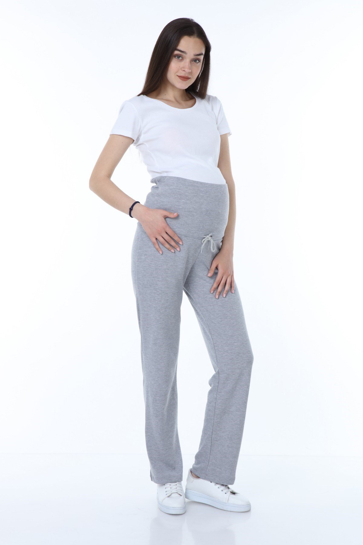Luvmabelly MYRA8501 Beli Ayarlanabilir Hamile Günlük Ev Pantolonu -Gri
