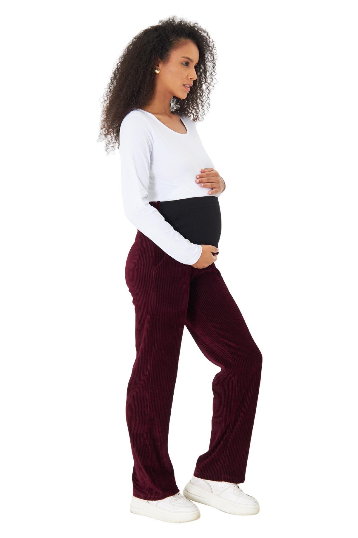 Luvmabelly MYRA8511 Beli Ayarlanabilir Kışlık Kadife Hamile Pantolonu
