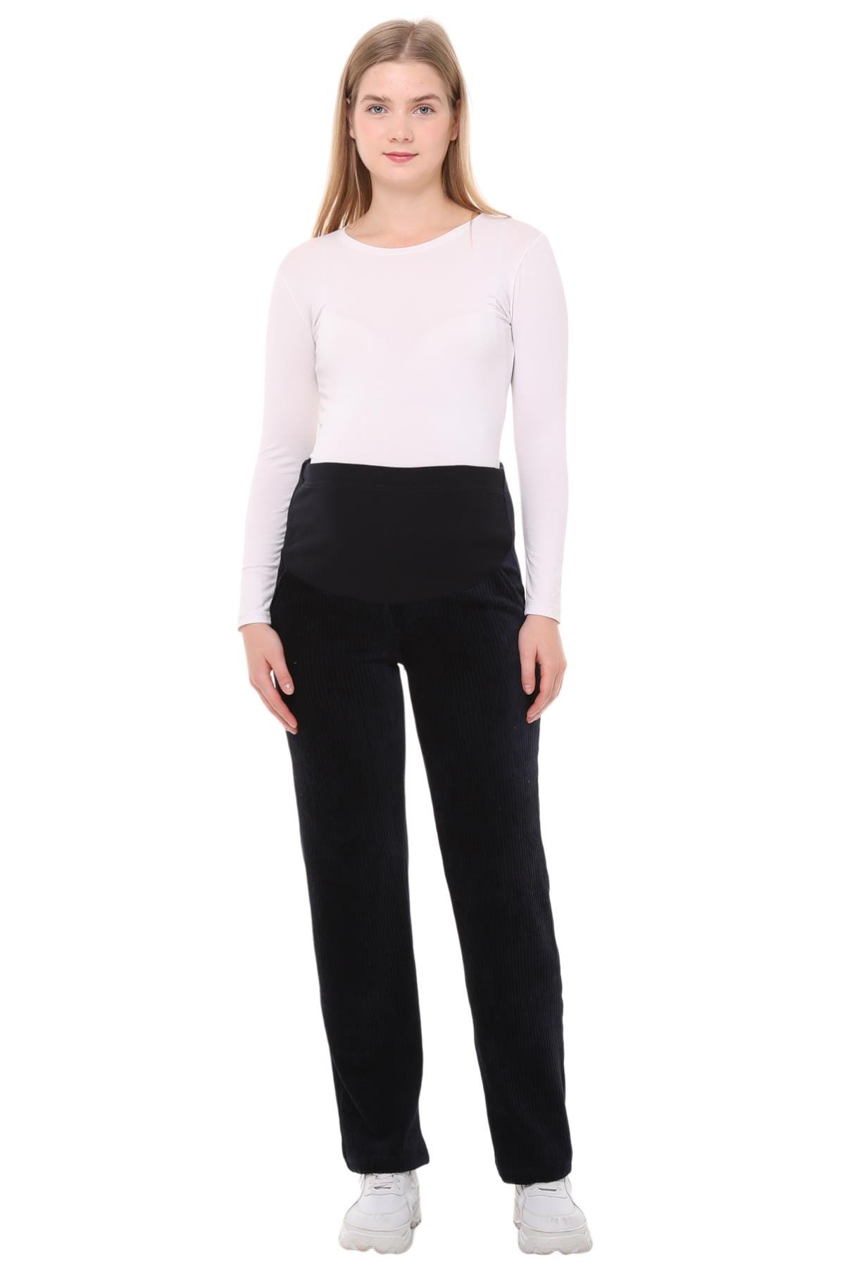 Luvmabelly MYRA8511 Beli Ayarlanabilir Kışlık Kadife Hamile Pantolonu