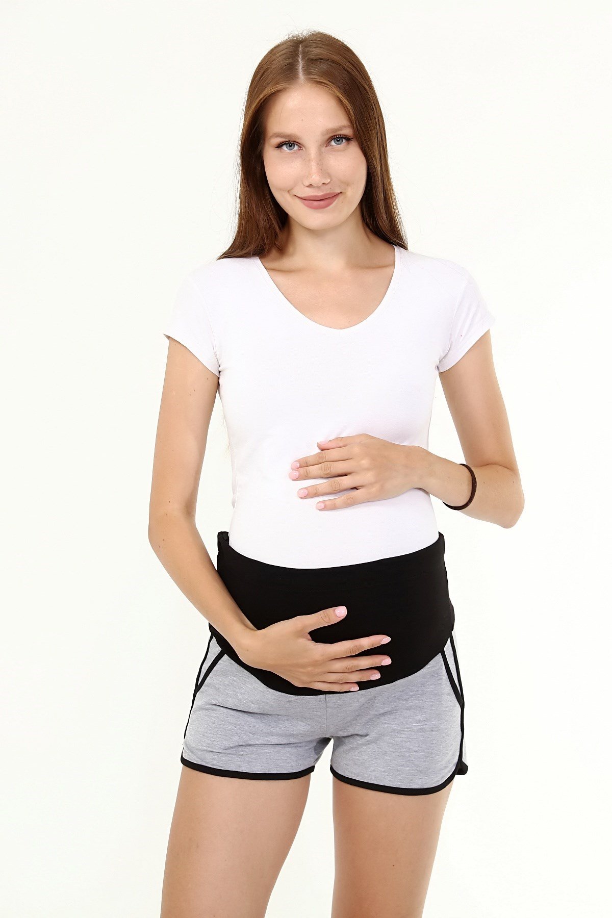Luvmabelly MYRA8521 - Gri Hamile Spor Şortu