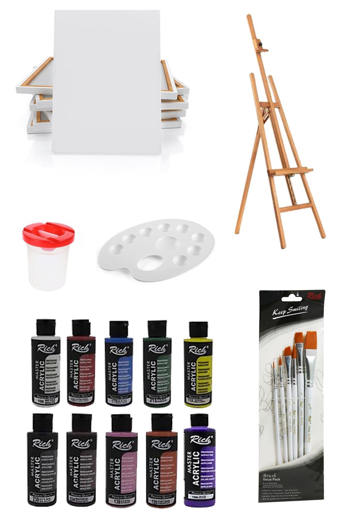 everart Artdeco 140 Ml Akrilik Boya - 35x50 Tuval - Şövale Seti evrt4