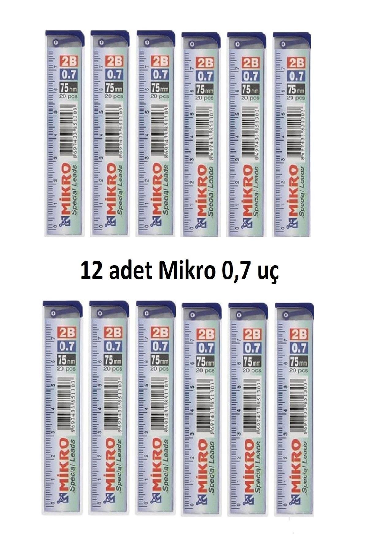 Mikro Min Kalem Ucu 0.7 Uc 2b Dereceli Cetvelli - 12 Li Paket mikro0,712li
