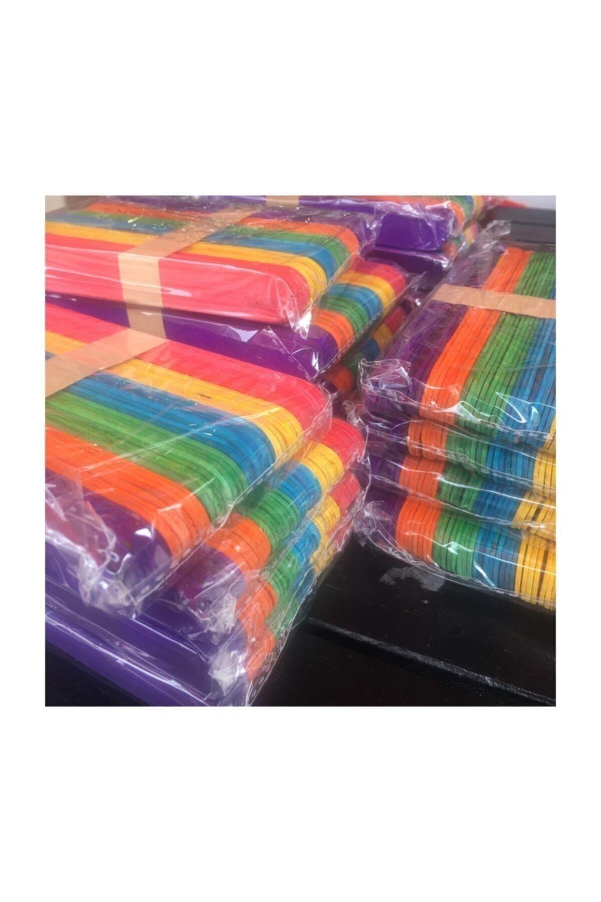 Zirve Renkli Ahşap Dil Çubuğu Abeslang Büyük Geniş 50li Çx LJNOL