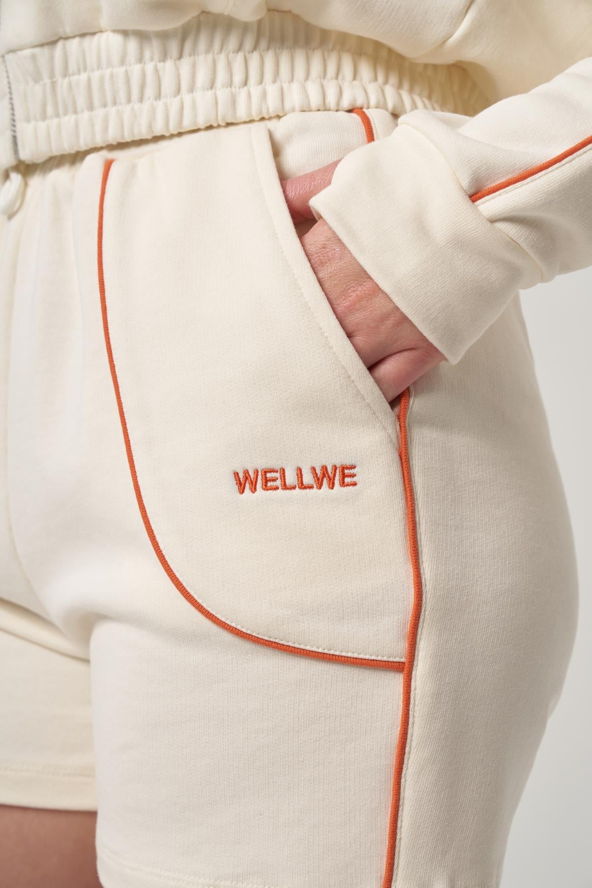 WELLWE-BENET Ekru biye detaylı, nakışlı relaxed fit şort-Şort