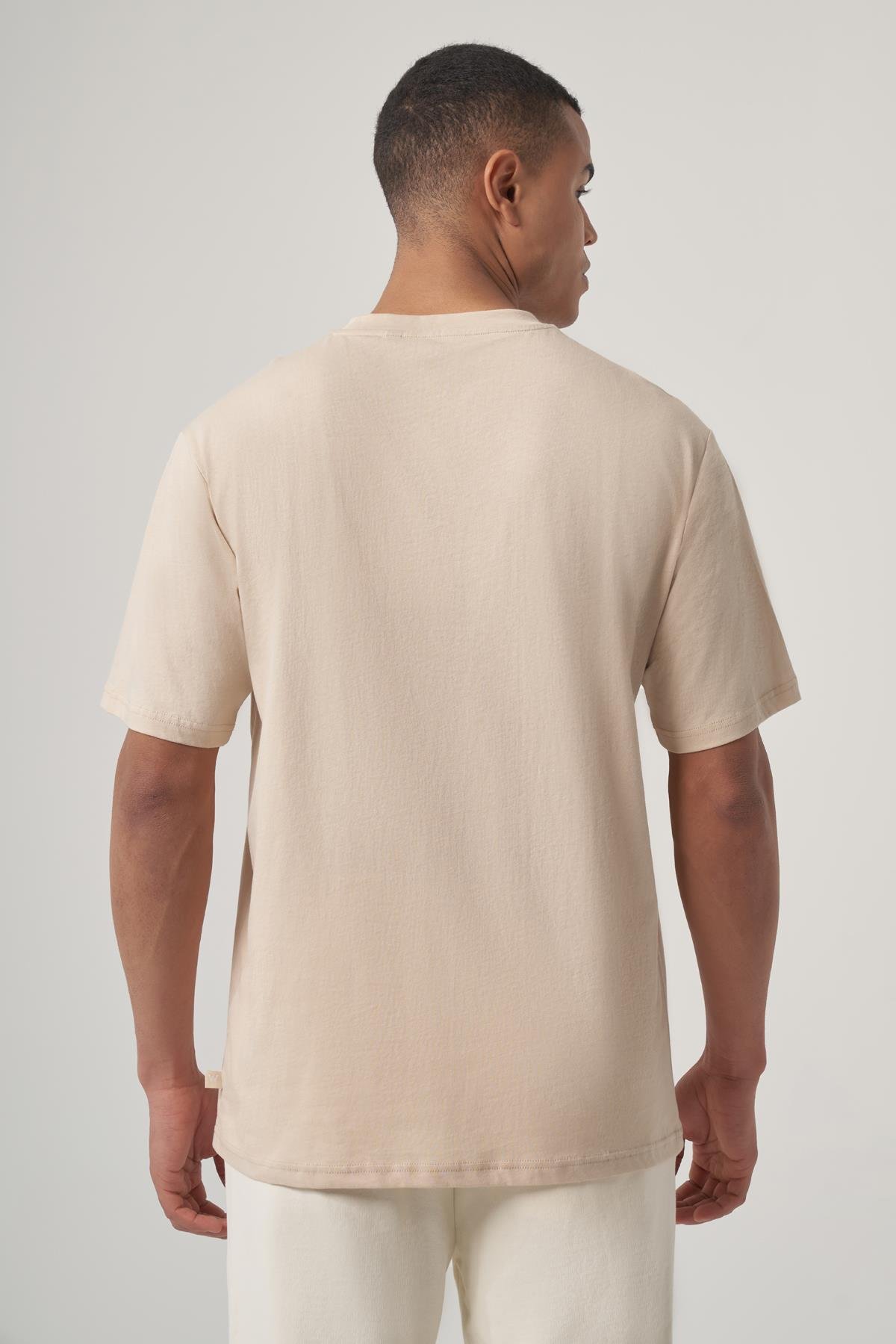 WELLWE-CHALLY bej oversize basic tişört-T-Shirt & Atlet