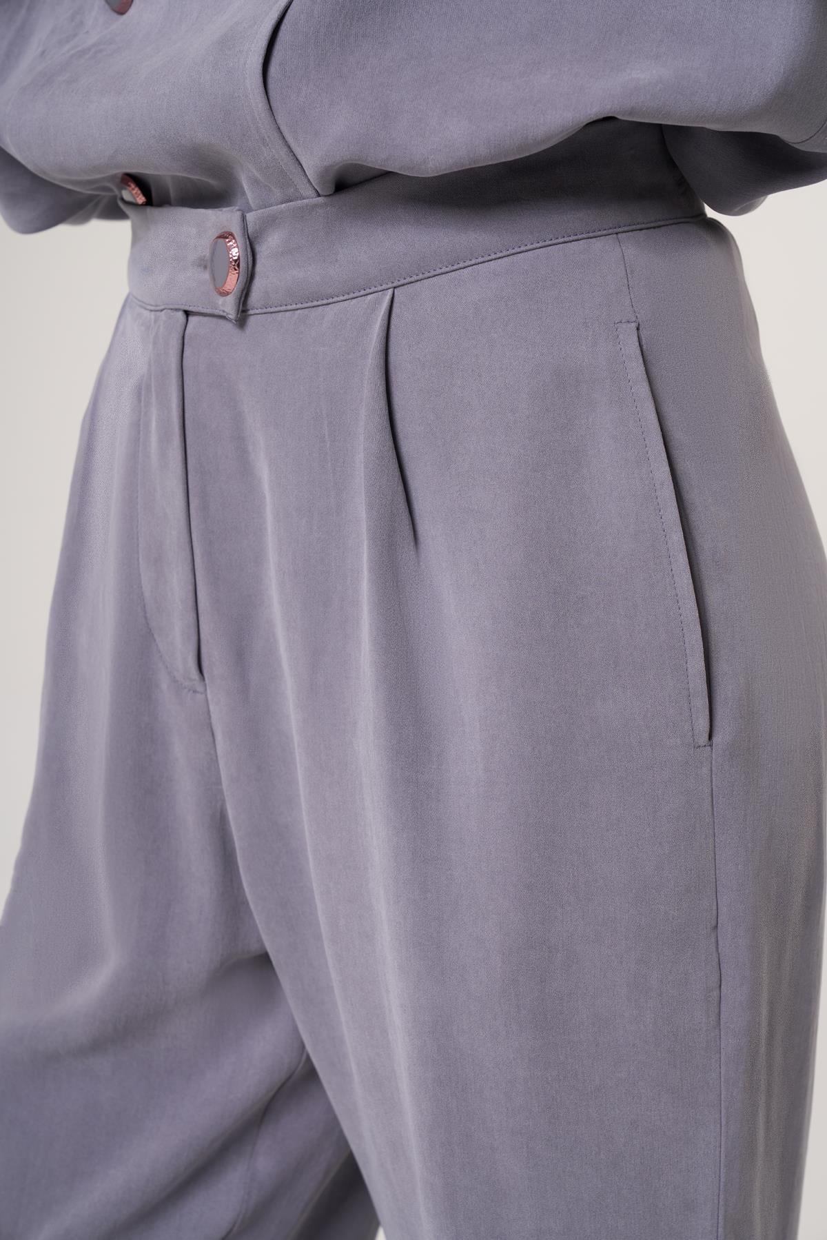 WELLWE-CRESY GRİ CUPRA TENSEL İÇERİKLİ, OVERSIZE DOKUMA KUMAŞ GÖMLEK-CEKET-Ceket & Mont