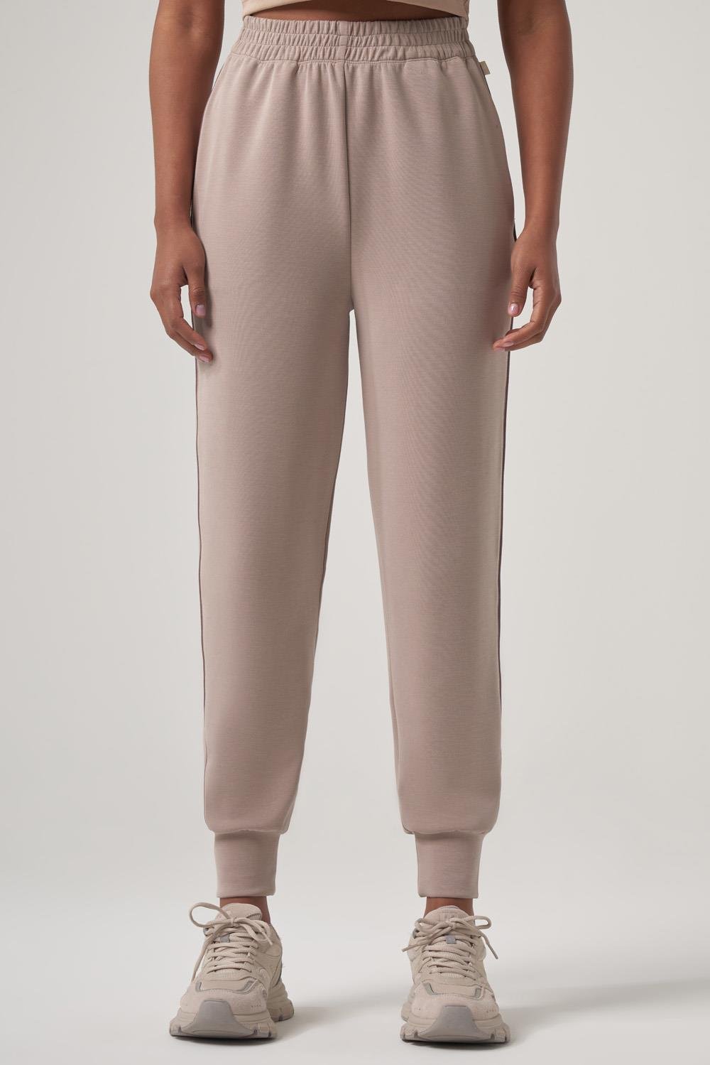 WELLWE-DERA bej tex modal kumaş jogger-Eşofman altı