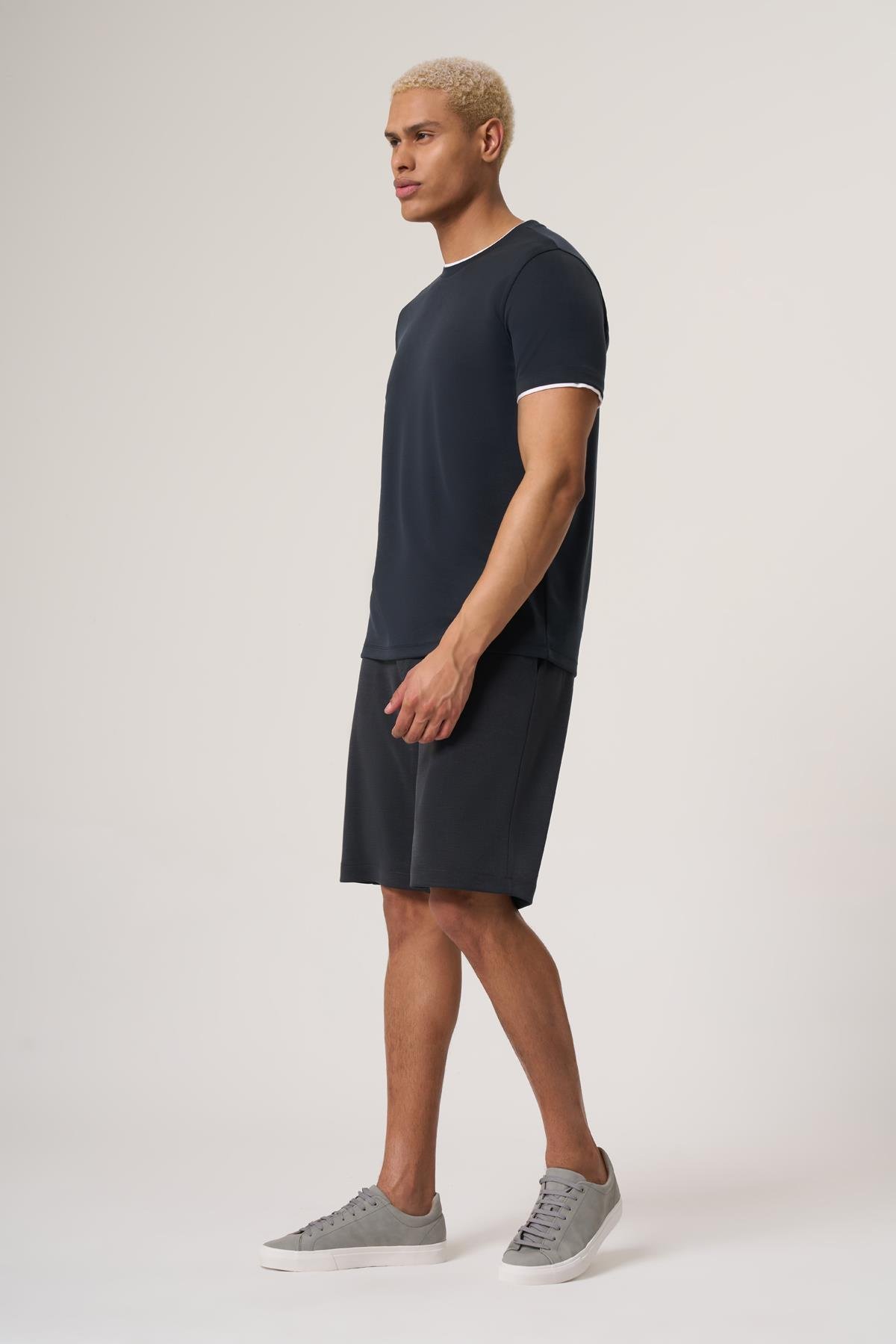 WELLWE-DEVONY ANTRASİT  MODAL İÇERİKLİ FIT PİKE TİŞÖRT-T-Shirt & Atlet