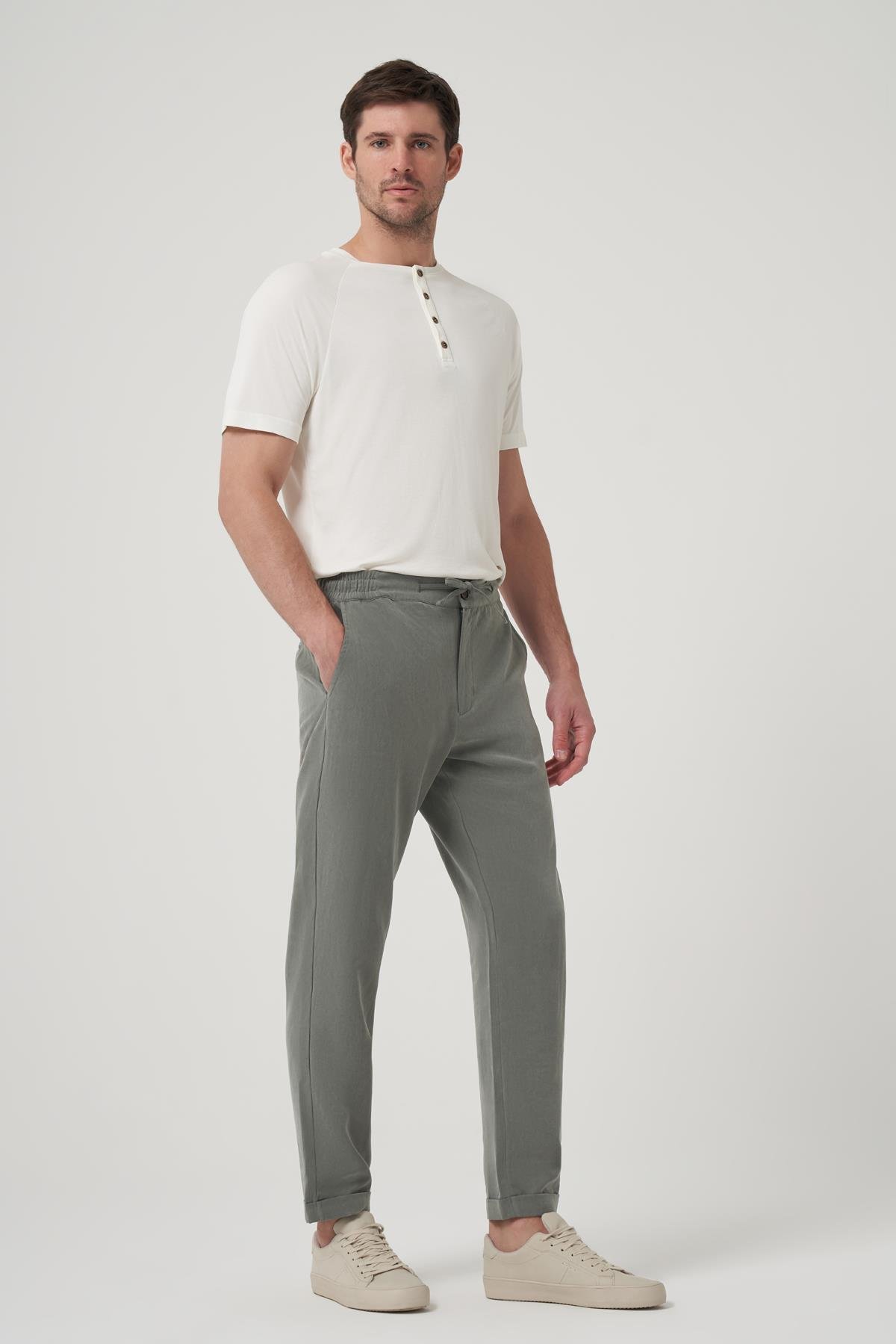WELLWE-GRIGIO GRİ CUPRA TENSEL DOKUMA JOGGER PANTOLON-Pantolon