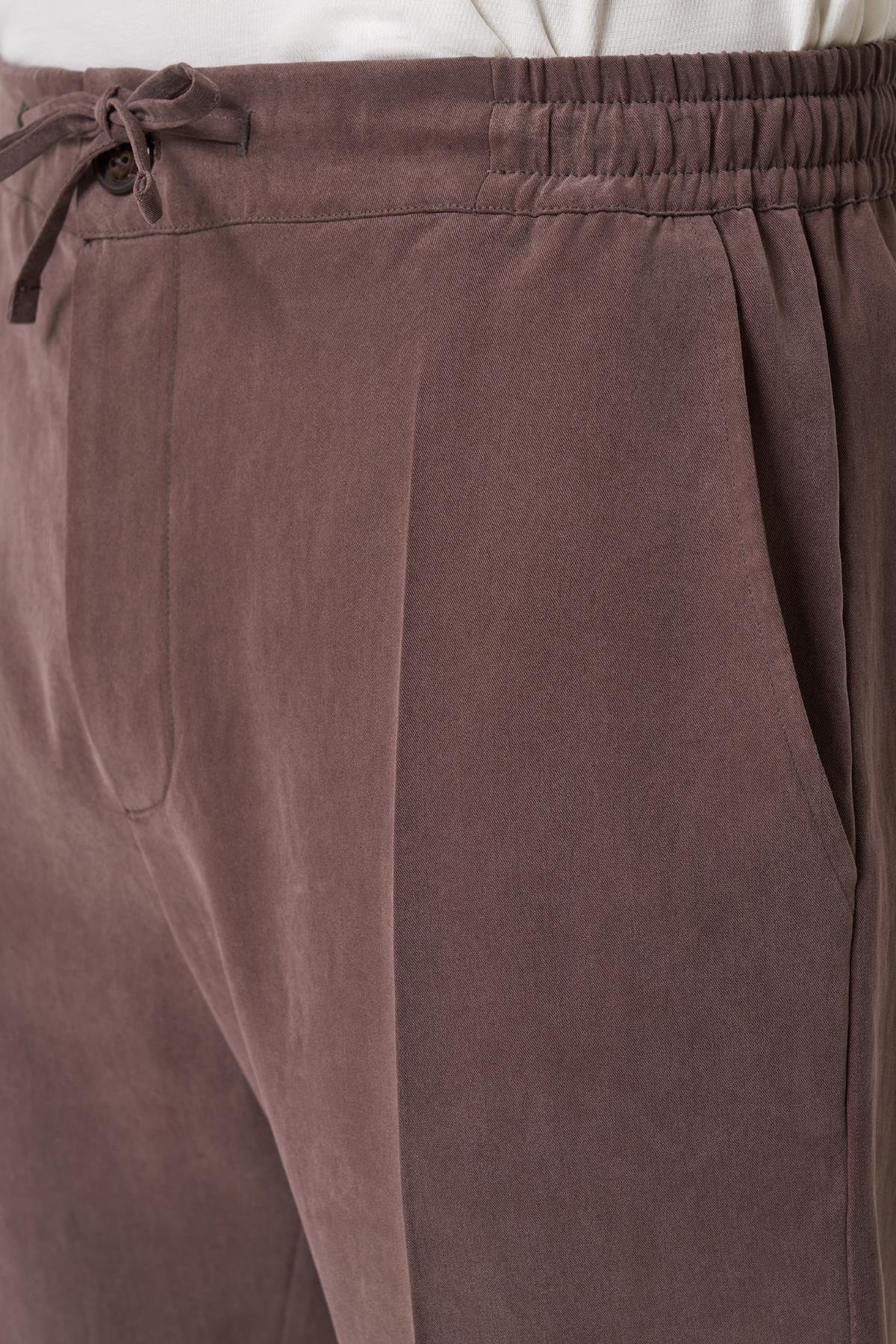 WELLWE-GRIGIO  KAHVE   CUPRA TENSEL DOKUMA JOGGER PANTOLON-Eşofman altı