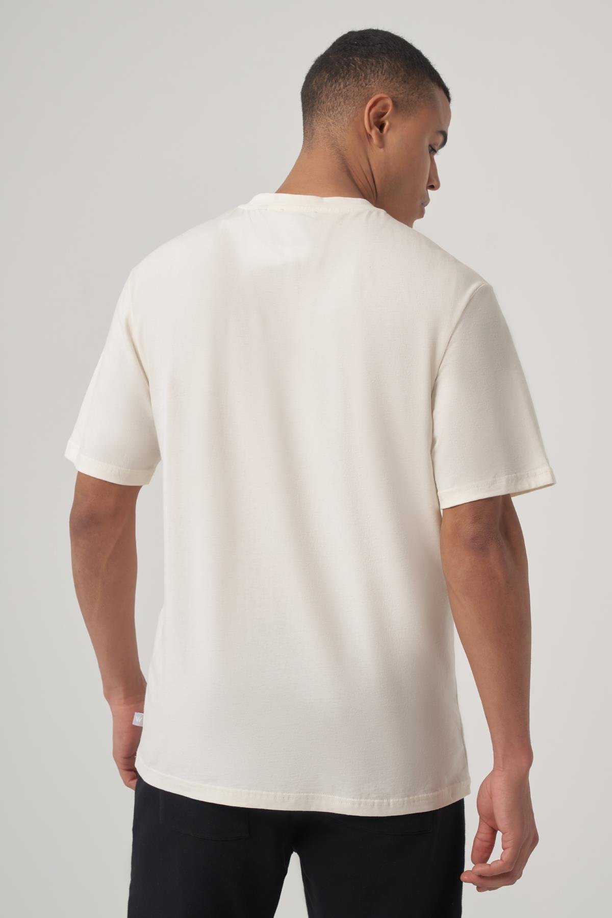 WELLWE-ISAWALD ekru oversize basic tişört-T-Shirt & Atlet
