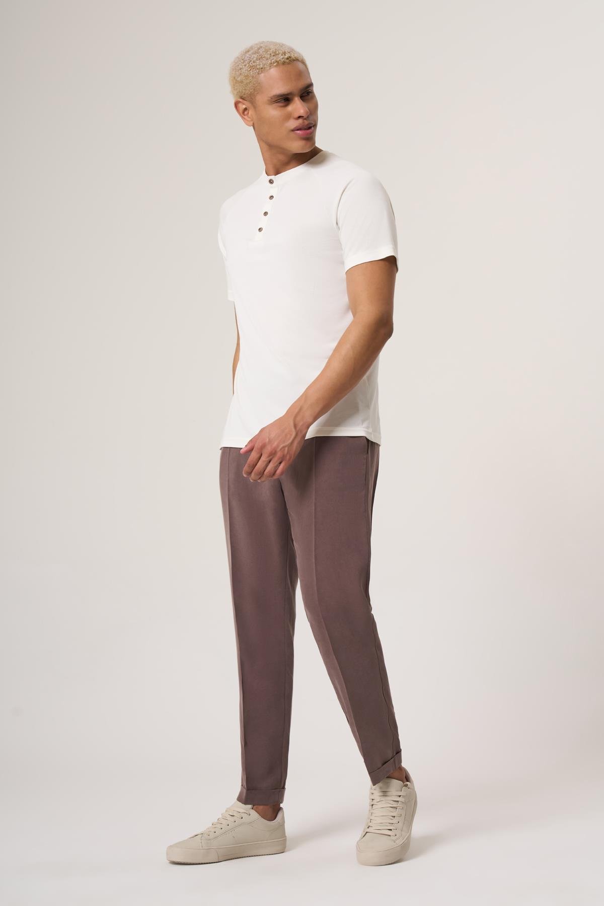 WELLWE-JORS EKRU MODAL İÇERİKLİ, DÜĞMELİ BİSİKLET YAKA PETEK PİKE TİŞÖRT-T-Shirt & Atlet