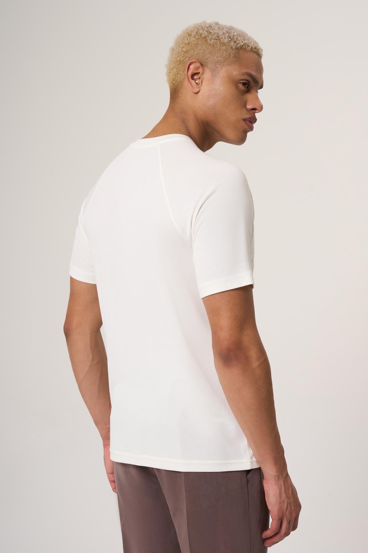 WELLWE-JORS EKRU MODAL İÇERİKLİ, DÜĞMELİ BİSİKLET YAKA PETEK PİKE TİŞÖRT-T-Shirt & Atlet
