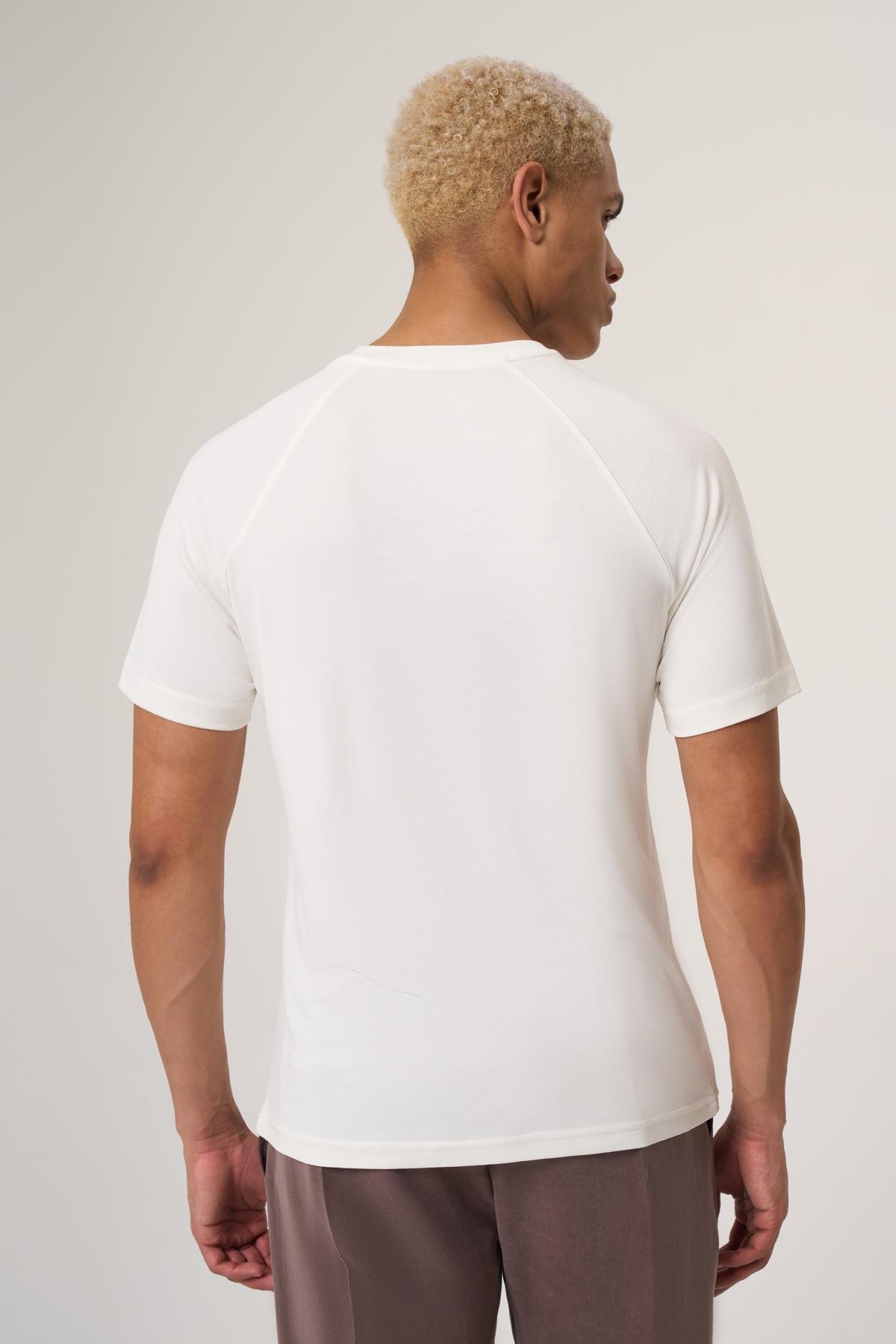 WELLWE-JORS EKRU MODAL İÇERİKLİ, DÜĞMELİ BİSİKLET YAKA PETEK PİKE TİŞÖRT-T-Shirt & Atlet