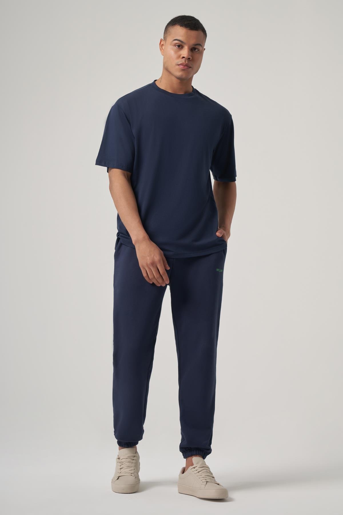WELLWE-JULES lacivert oversize basic tişört-T-Shirt & Atlet
