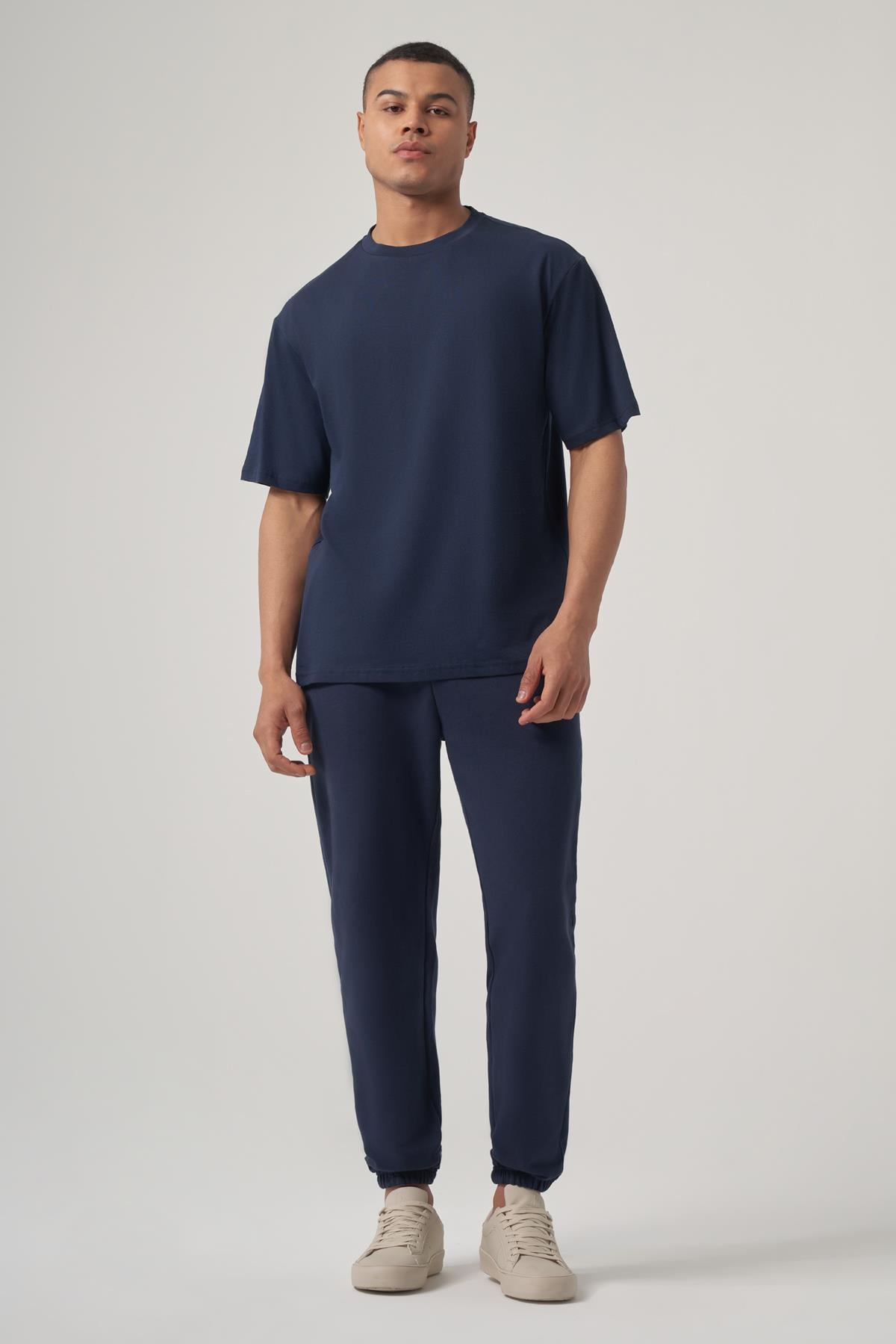 WELLWE-JULLY lacivert nakış detaylı relaxed fit jogger-Eşofman altı