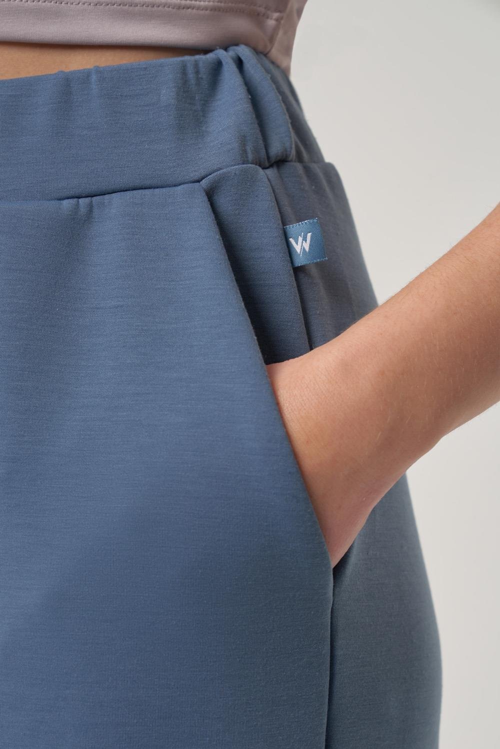 WELLWE-MERCİA indigo ultra relax yumuşak kumaş bol paça bilek boy jogger-Eşofman altı