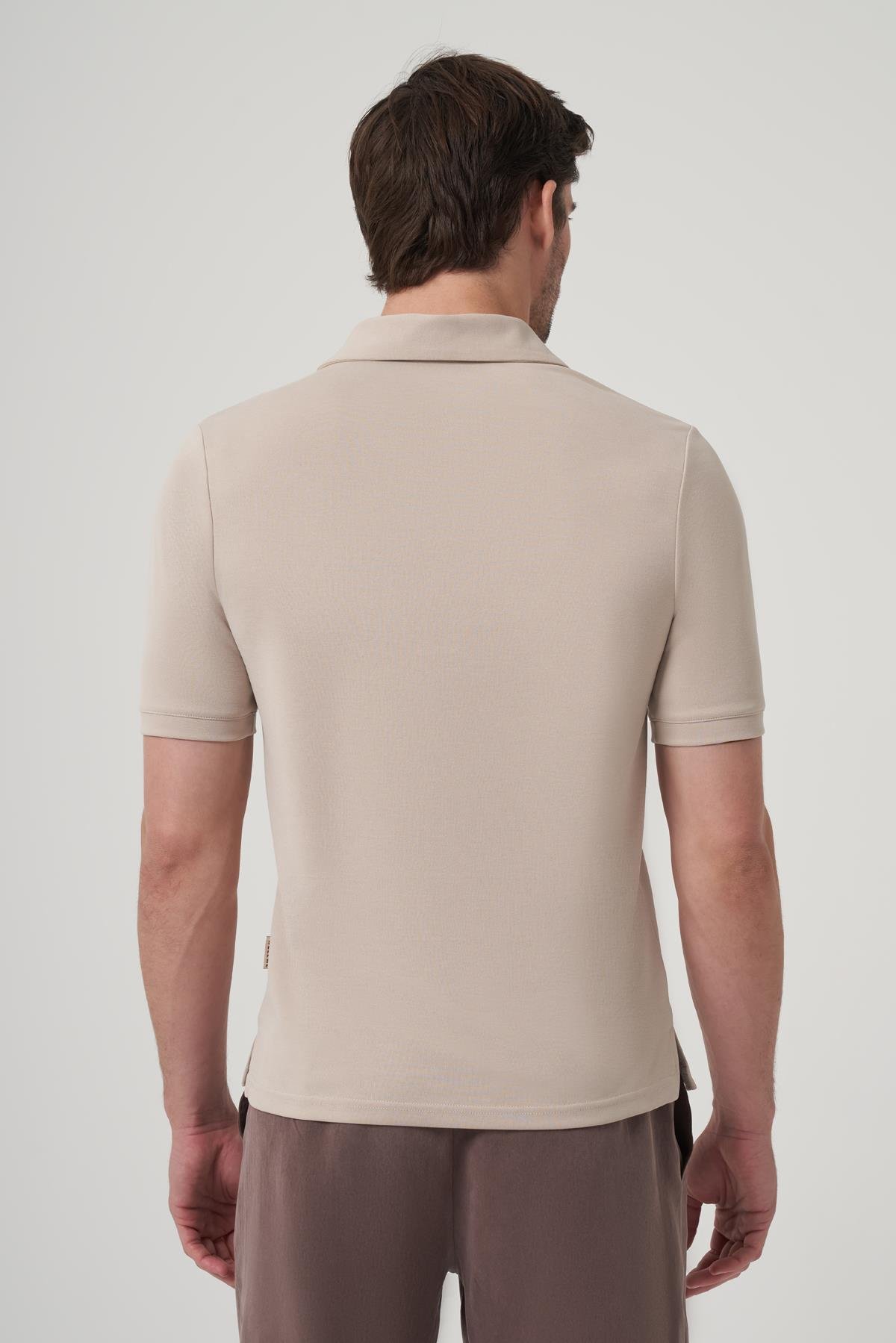 WELLWE-STENLY BEJ RENGİ ŞAL YAKA TİŞÖRT-T-Shirt & Atlet
