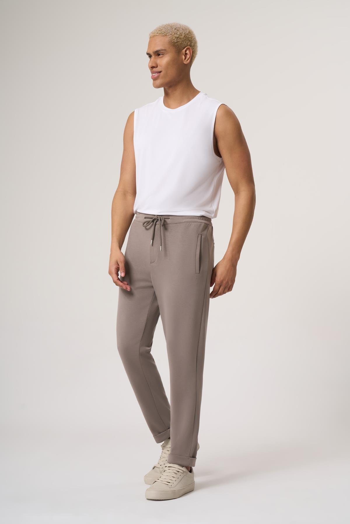 WELLWE-STEP HAKİ  MODAL İÇERİKLİ RELAXED FİT JOGGER PANTOLON-Pantolon