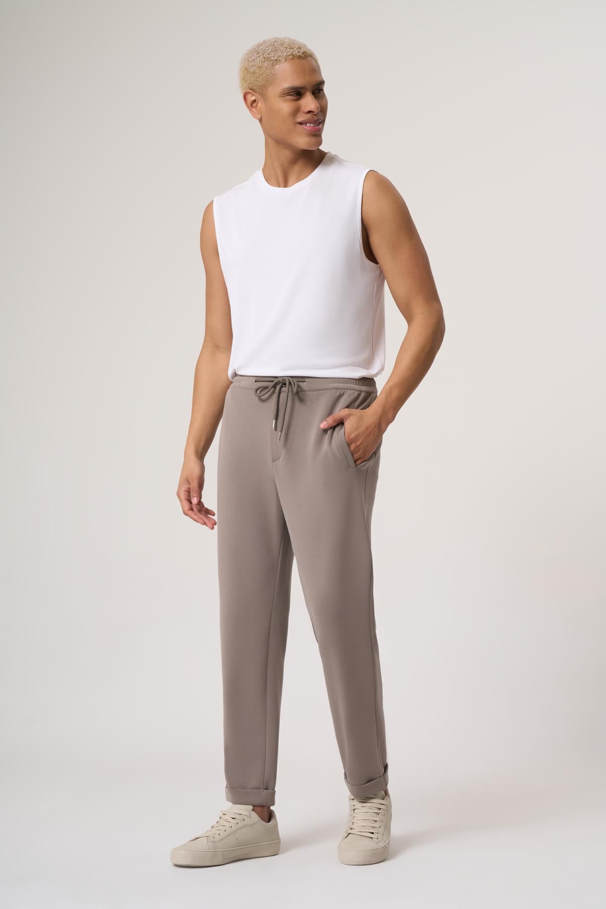 WELLWE-STEP HAKİ  MODAL İÇERİKLİ RELAXED FİT JOGGER PANTOLON-Pantolon