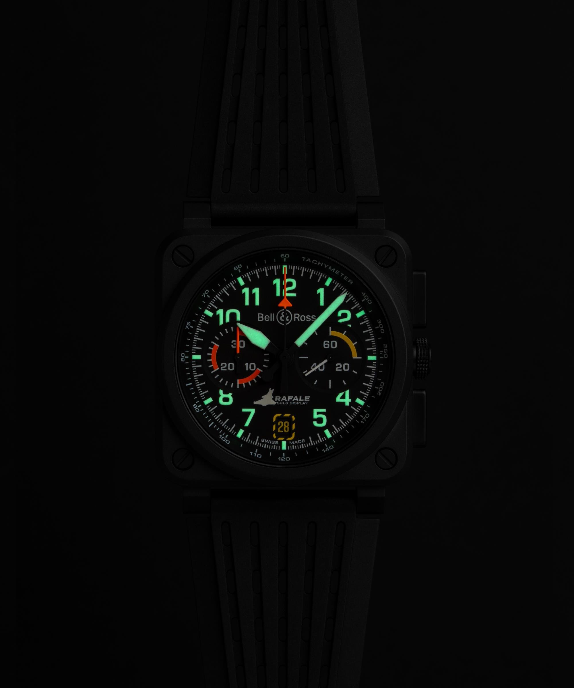 Bell & Ross BR 03 Chrono Rafale Solo Black Matt BR0394.RSD.CE.SRB Erkek Kol Saati