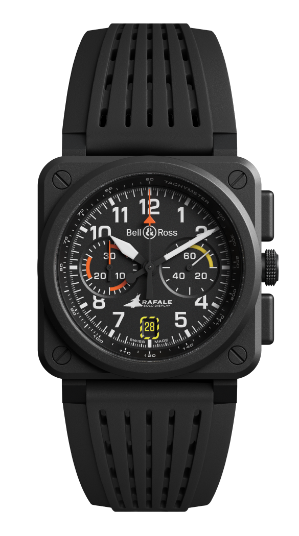 Bell & Ross BR 03 Chrono Rafale Solo Black Matt BR0394.RSD.CE.SRB Erkek Kol Saati
