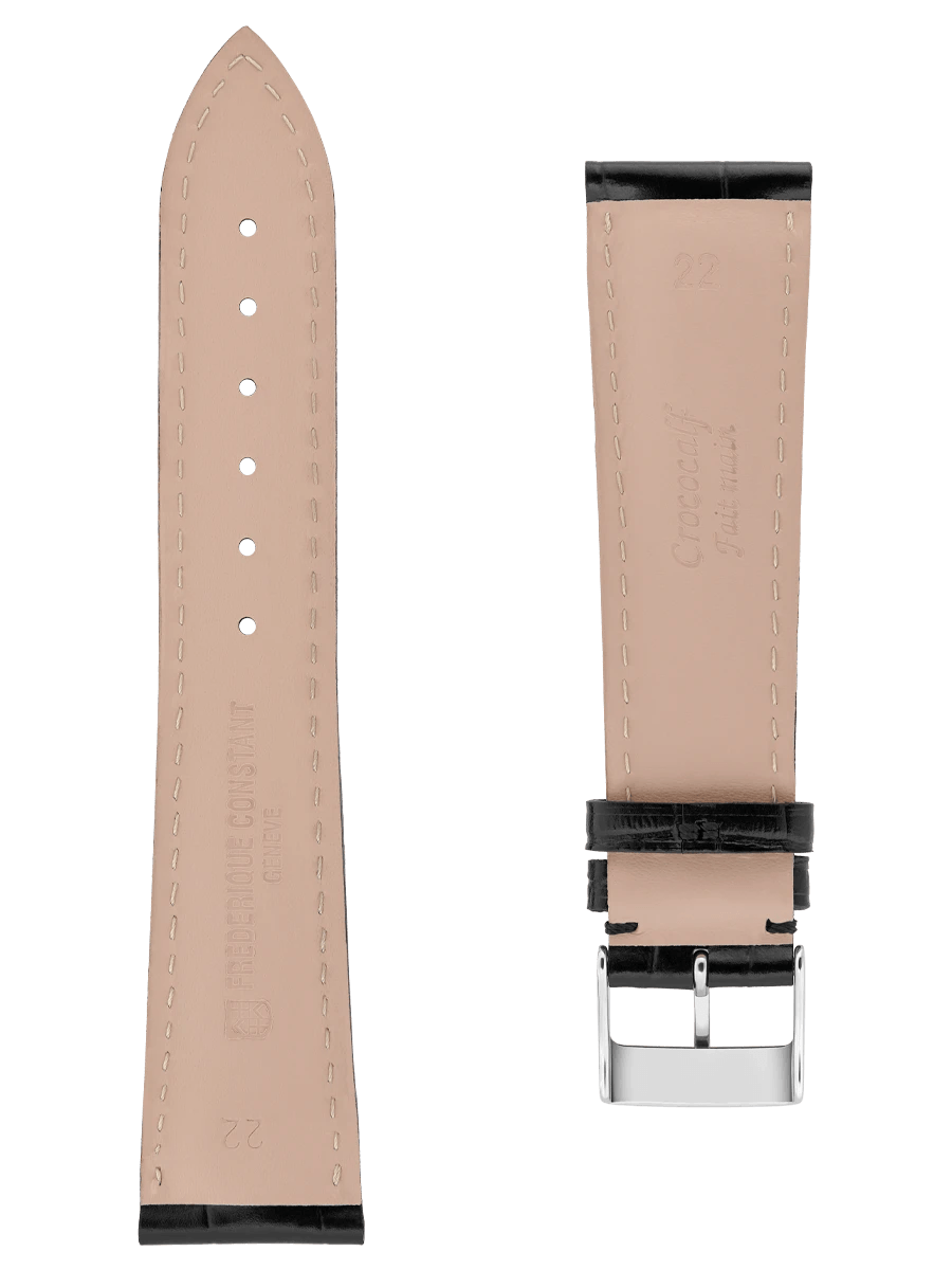 Frederique Constant Siyah Dana Derisi XL Saat Kayışı FCS-B22X18XL SS