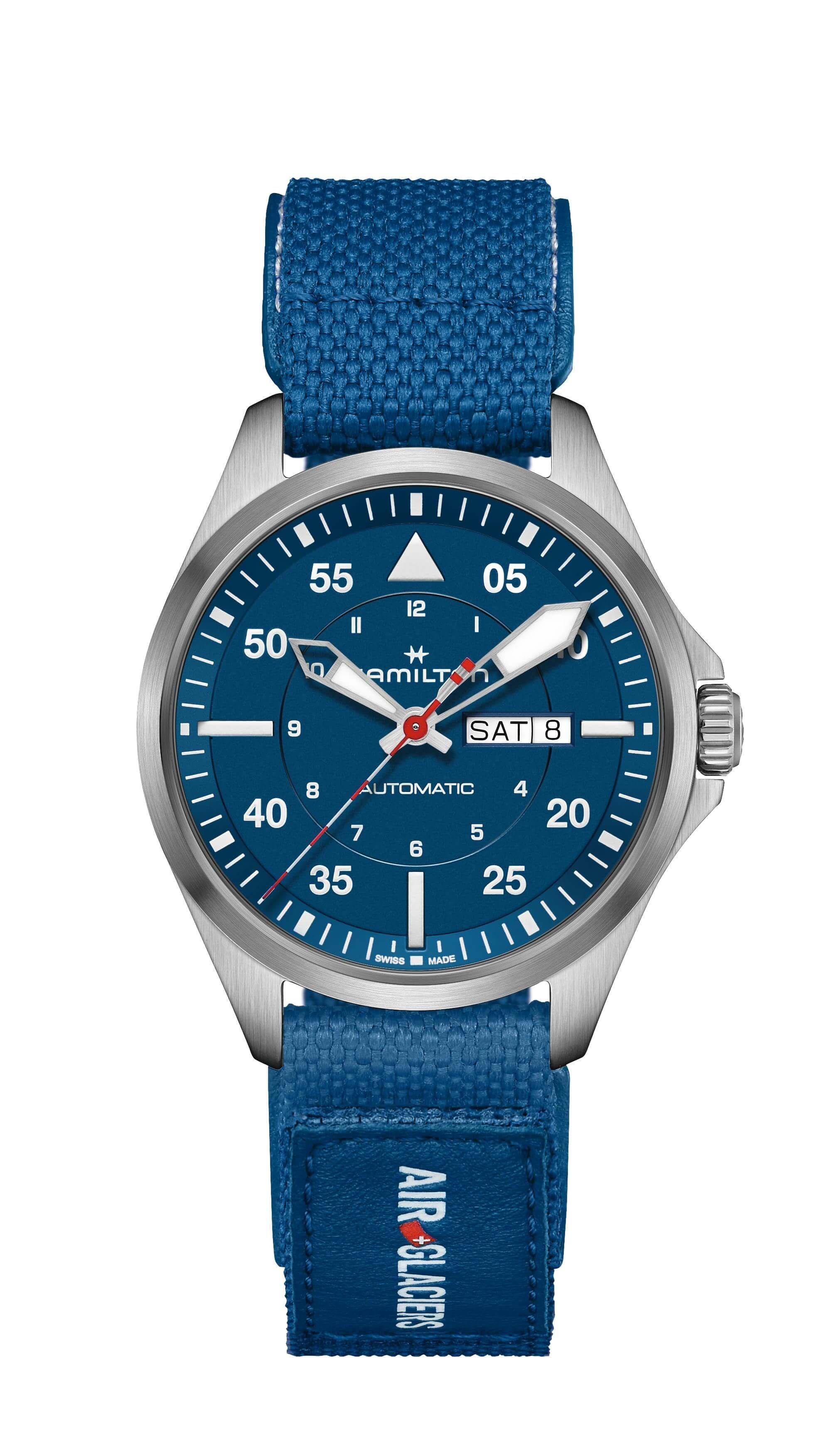 Hamilton Khaki Aviation Pilot Day Date Glaciers Edition H64635560 Erkek Kol Saati