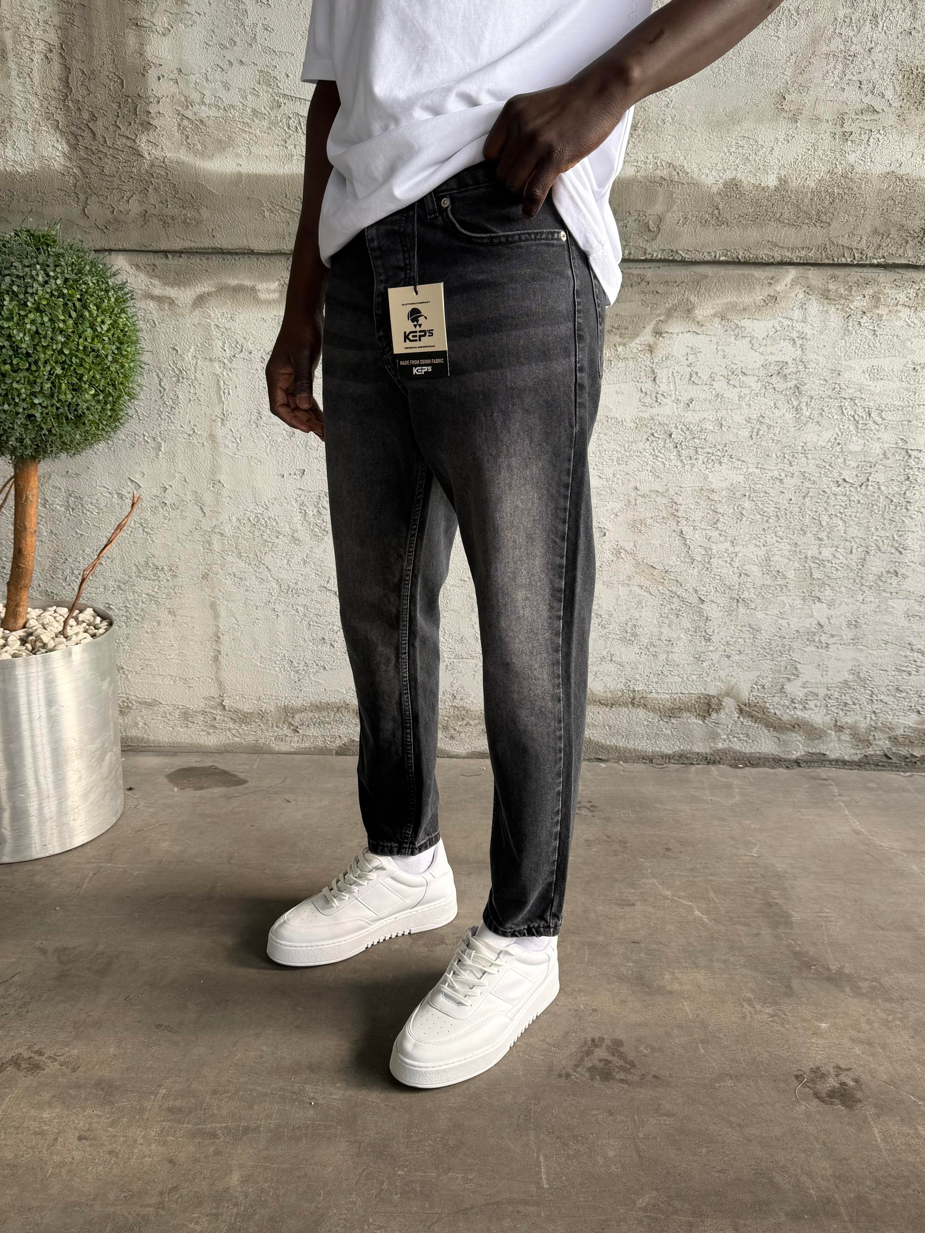 Antrasit Taşlamalı Boyfrien Jean