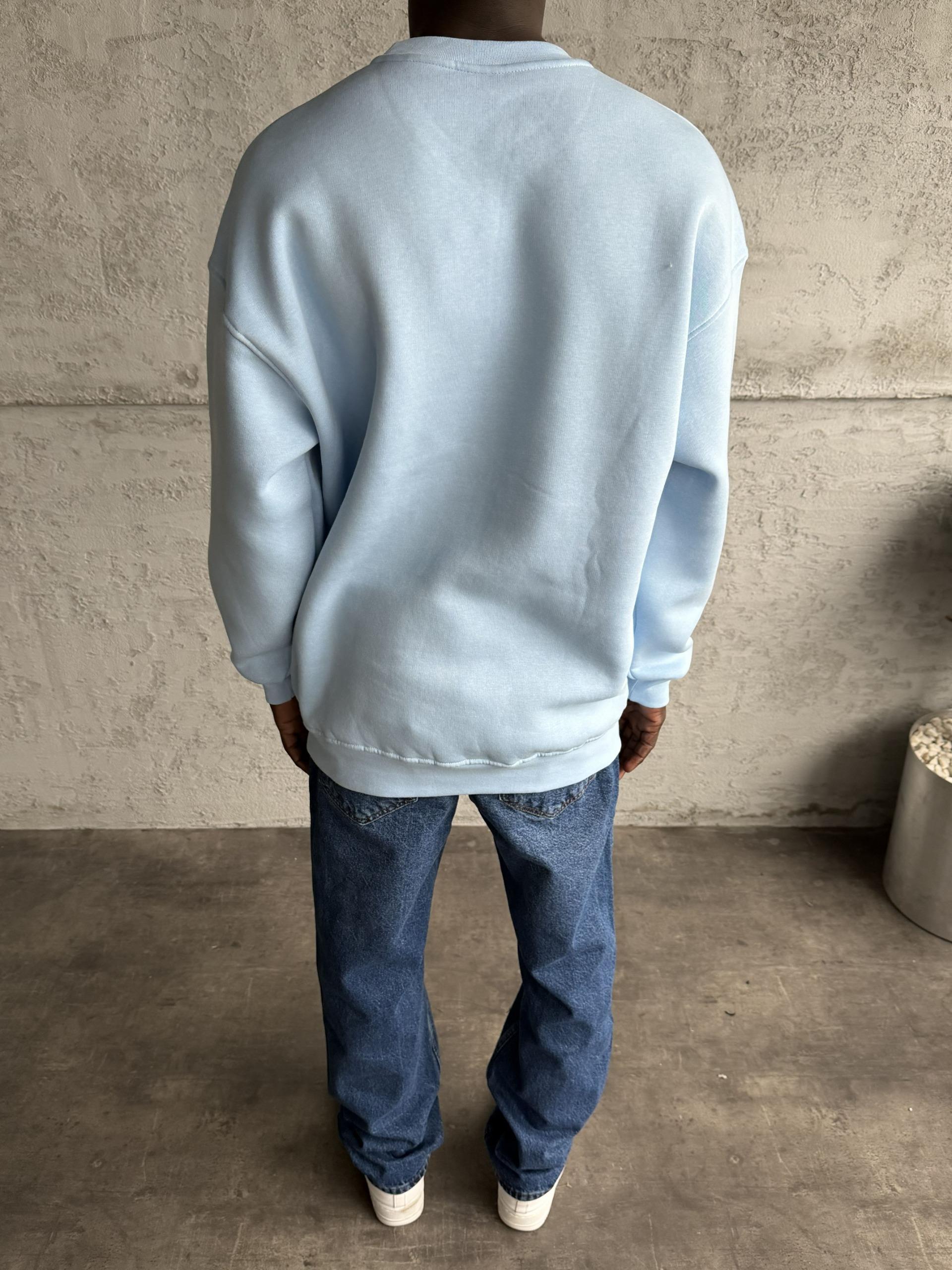 Bebe Mavi Bisiklet Yaka Basic Sweatshirt