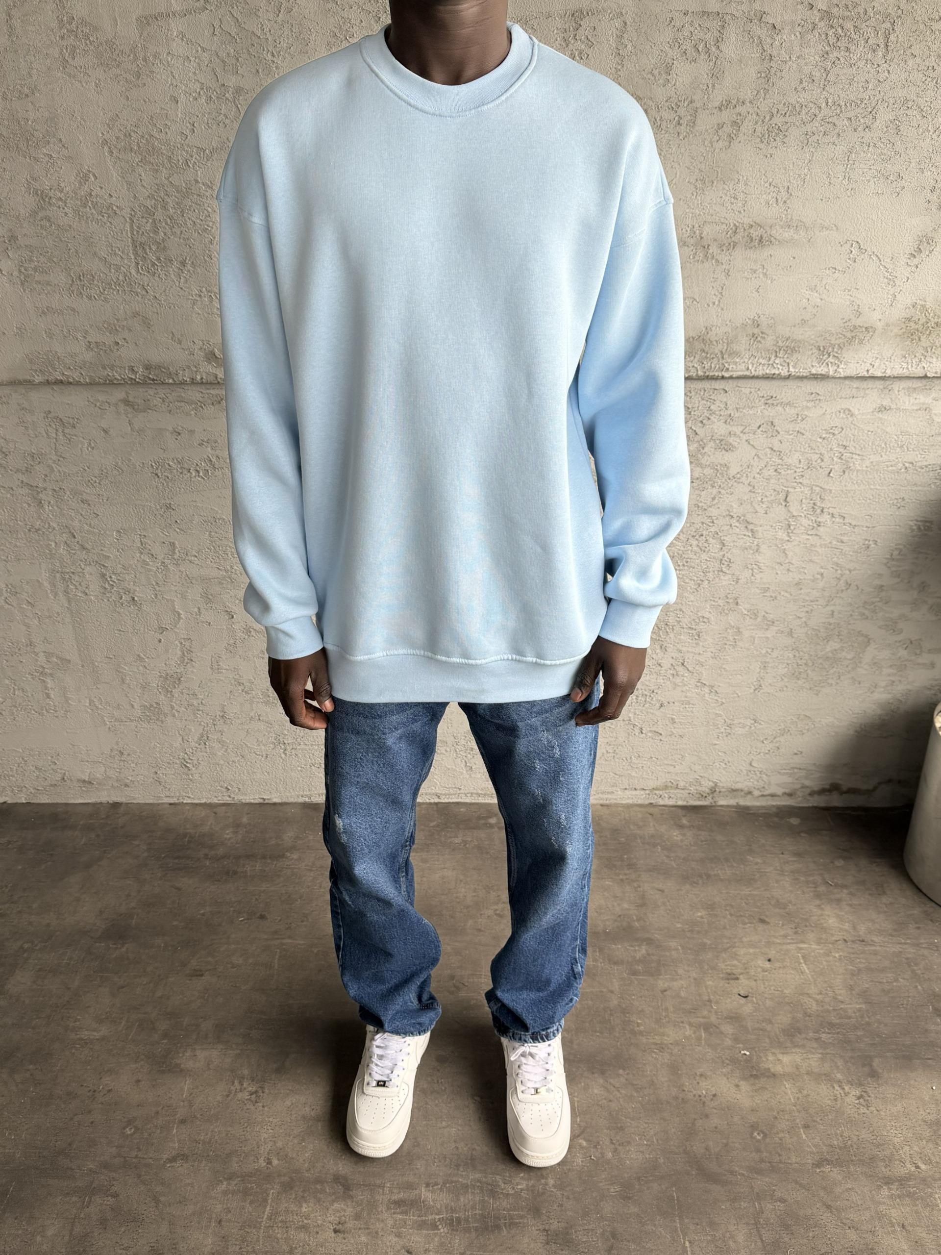 Bebe Mavi Bisiklet Yaka Basic Sweatshirt