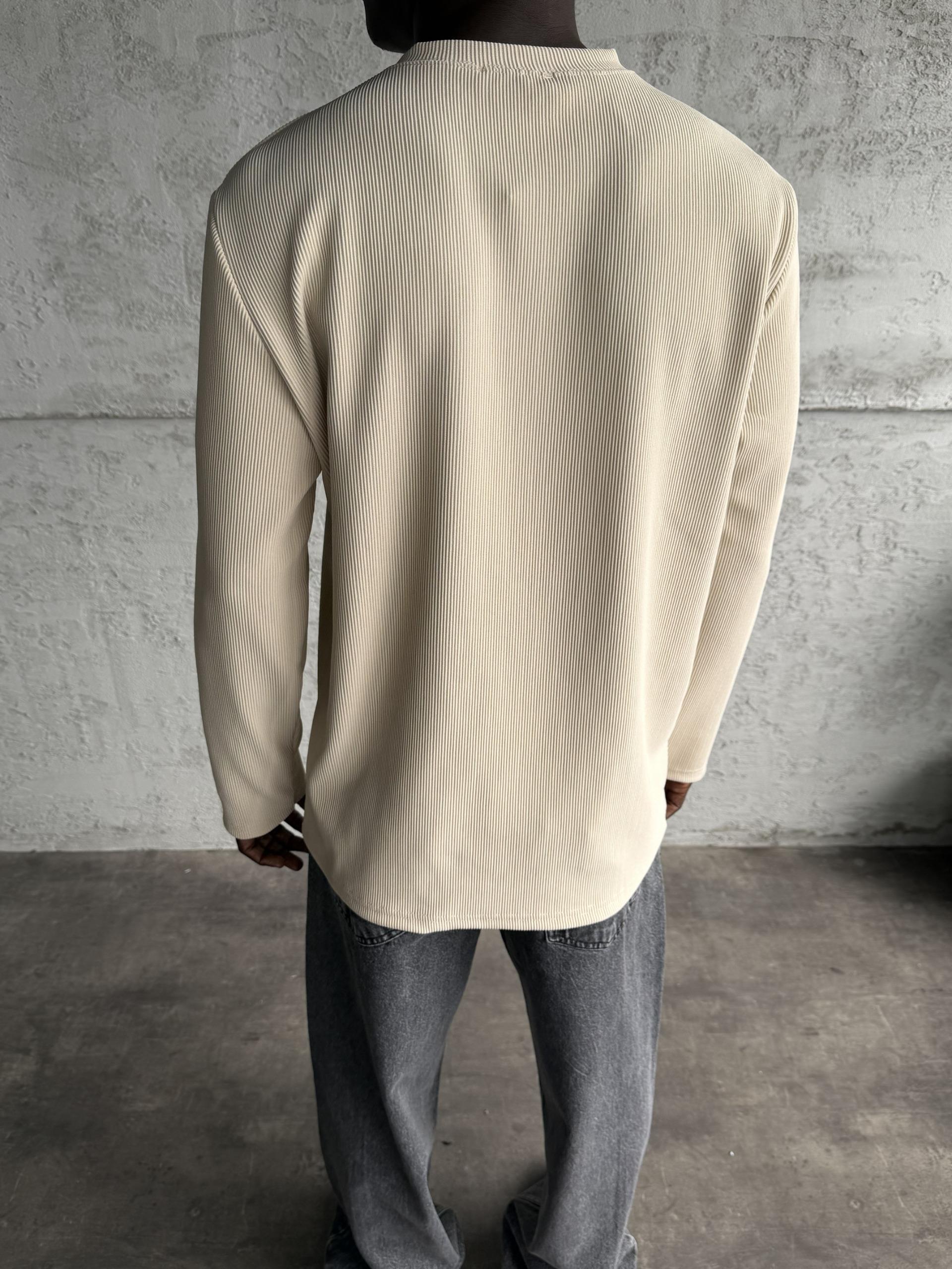 Bej Fitili Basic Sweatshirt