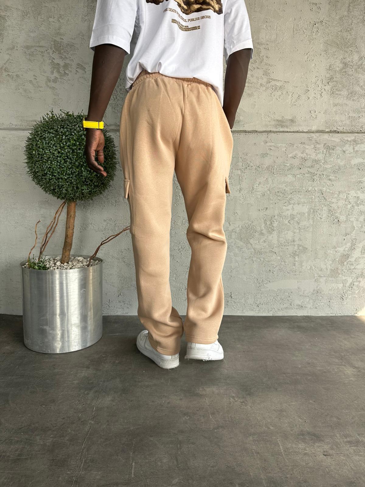 Krem Kargo Cep Eşofman