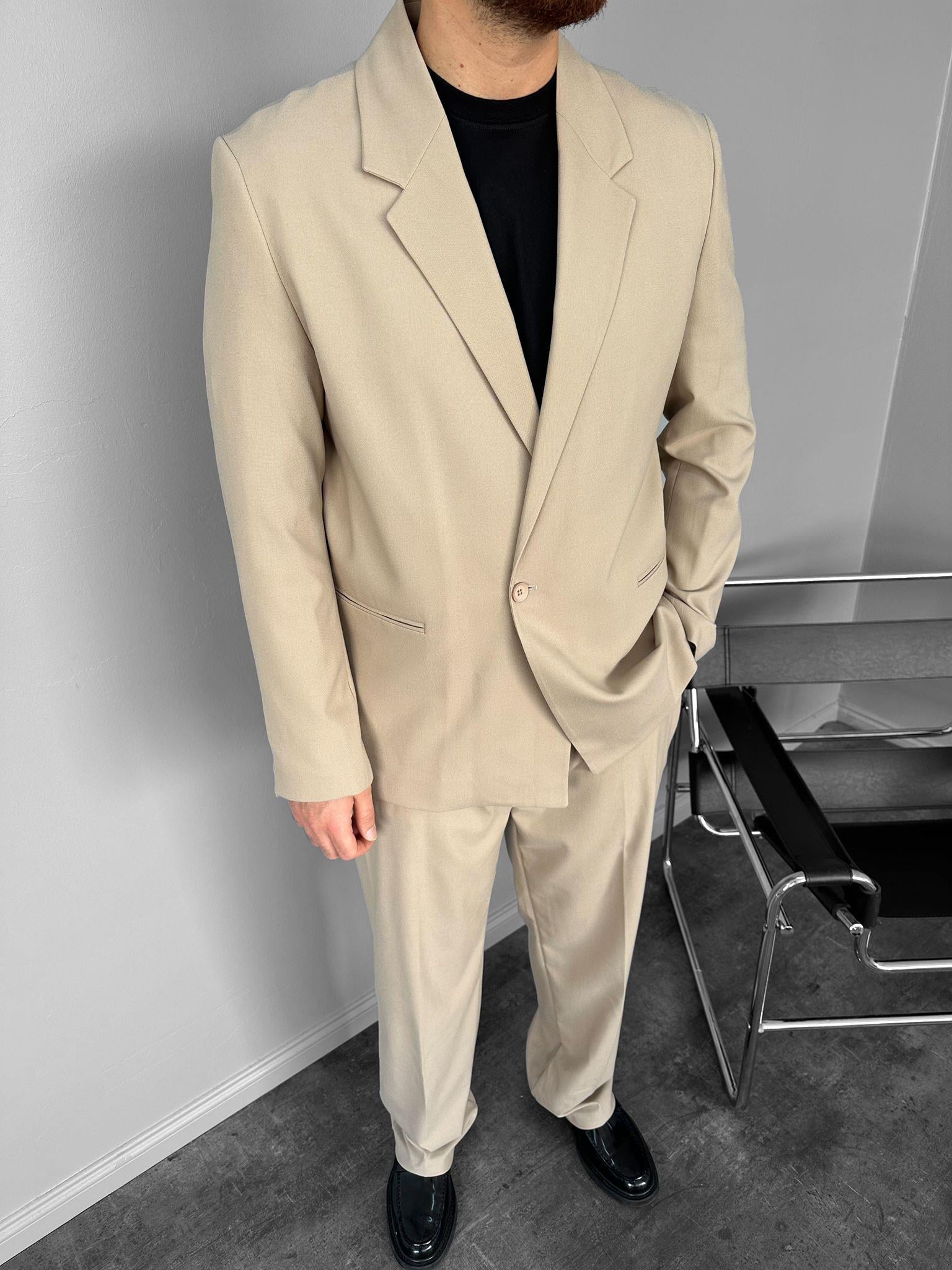 Bej Oversize Takım Elbise