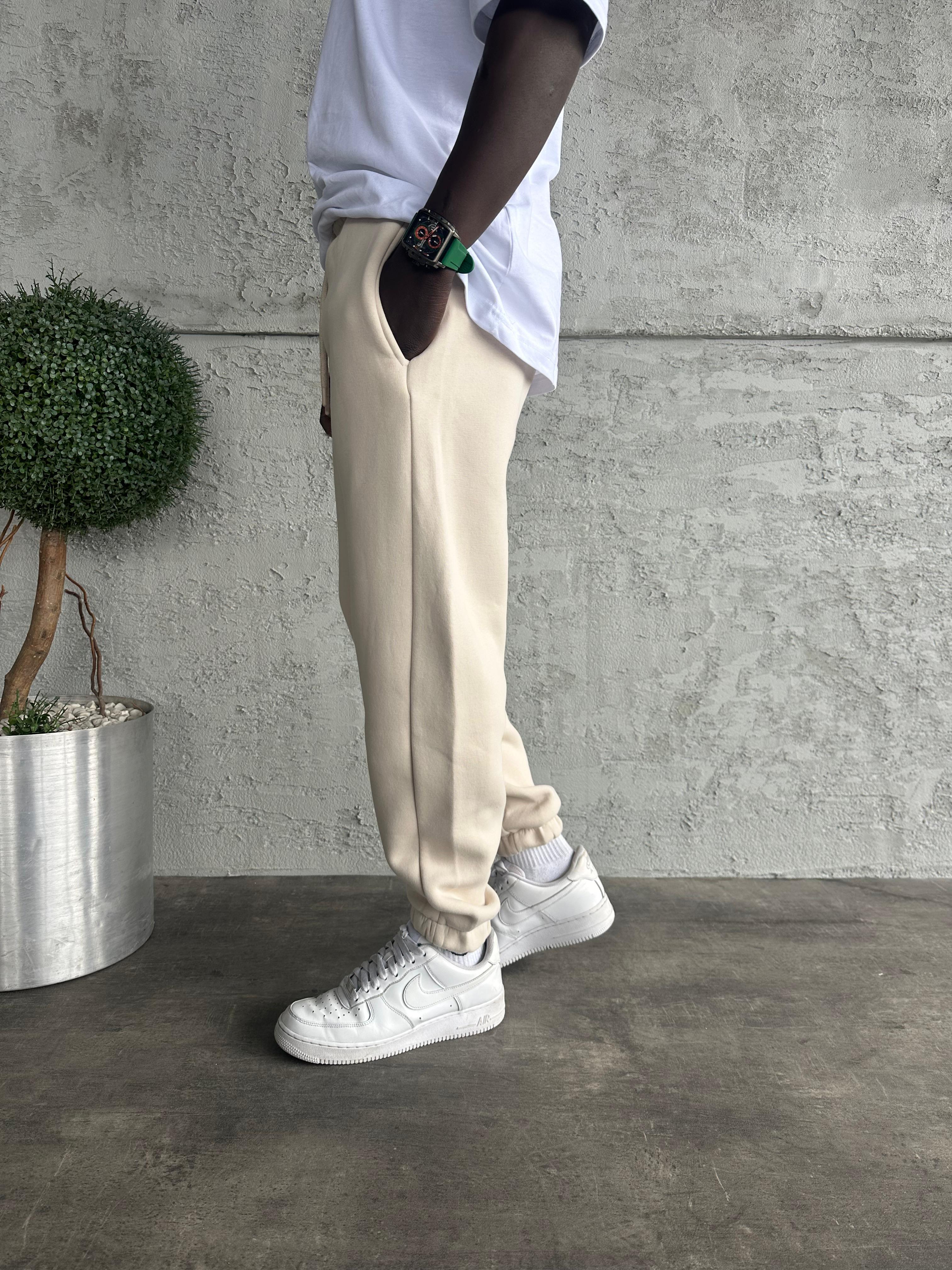 Bej Paça Lastik Eşofman