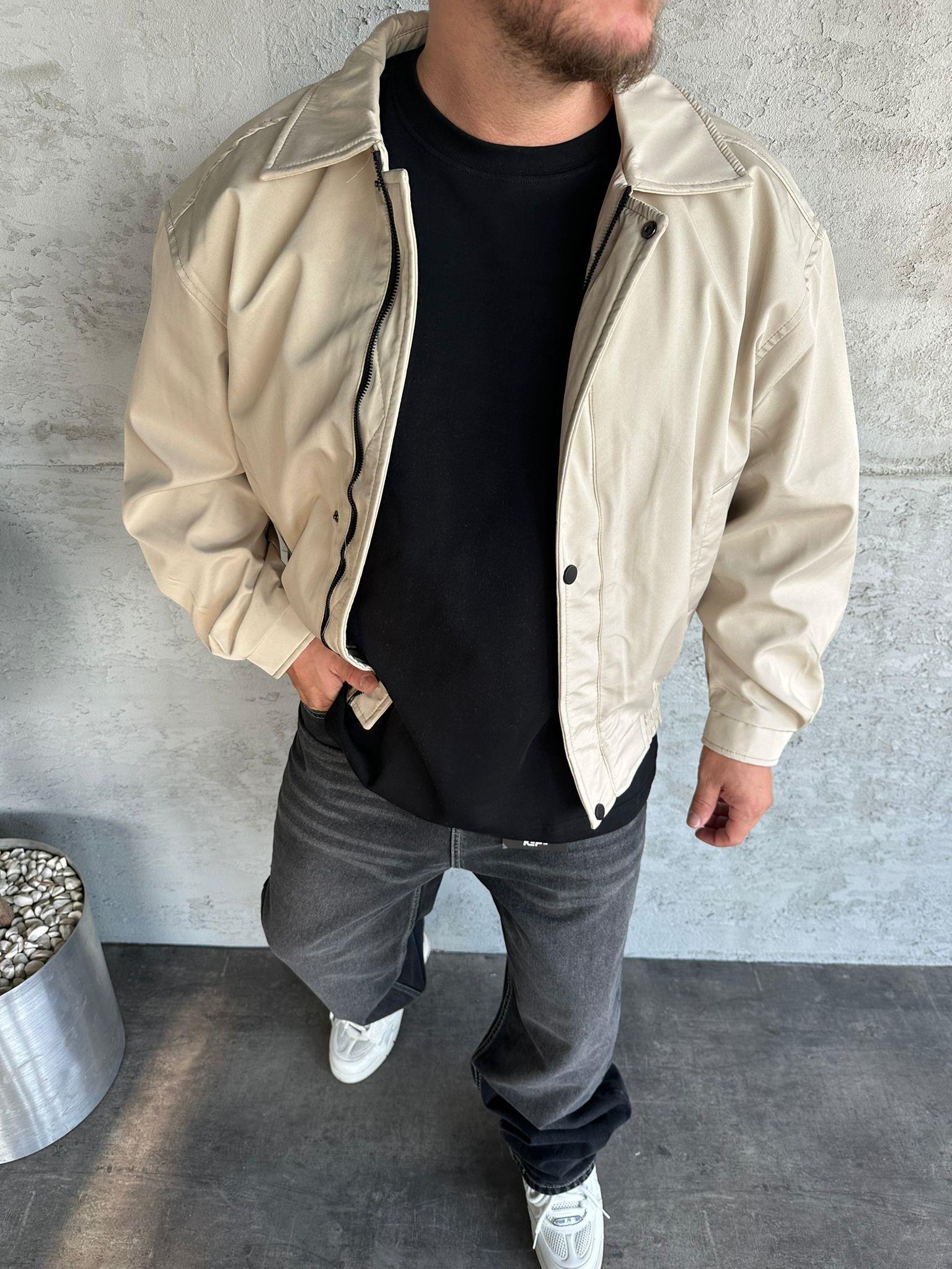 Bej Yağmurluk Bomber Ceket