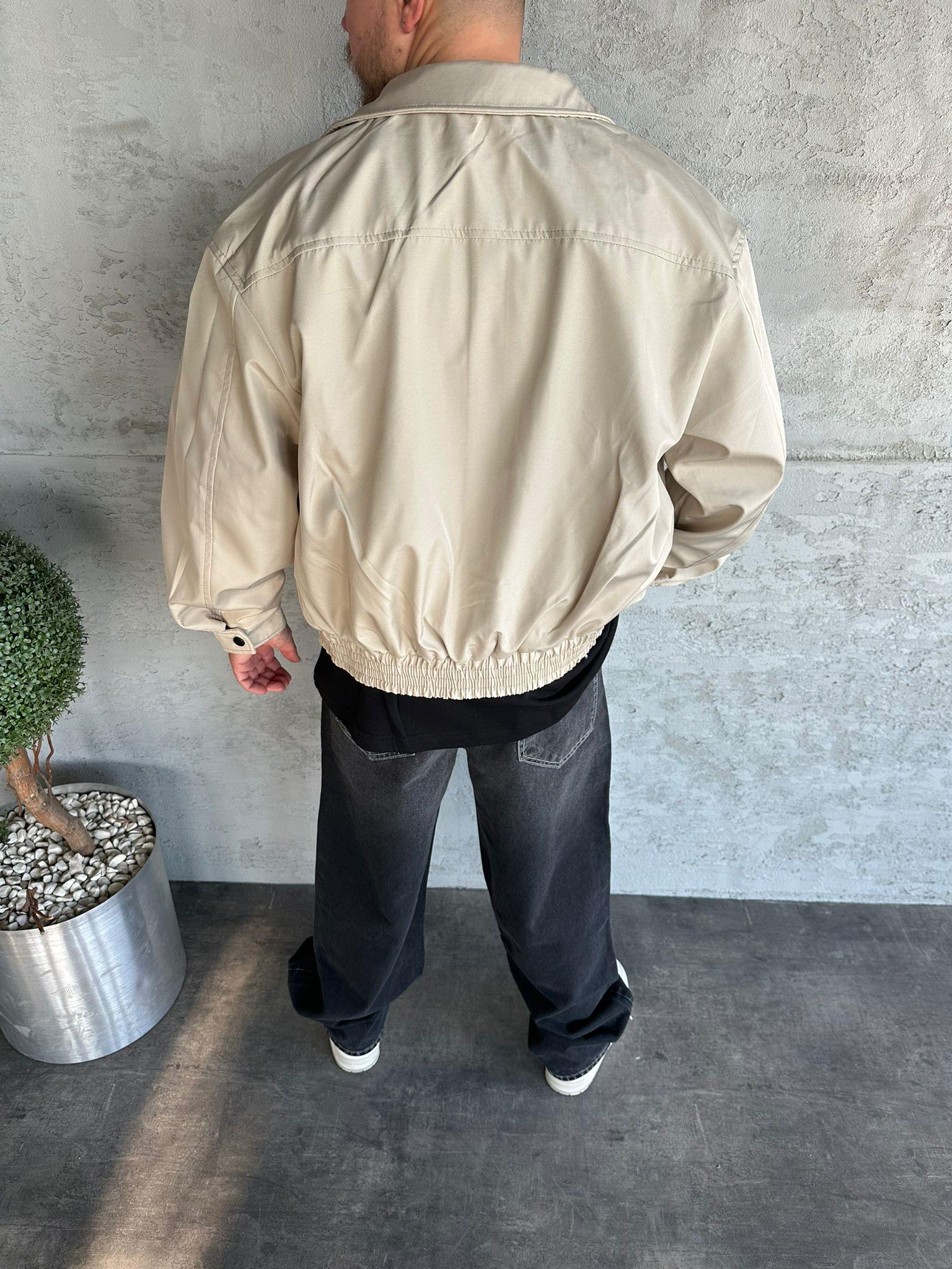 Bej Yağmurluk Bomber Ceket