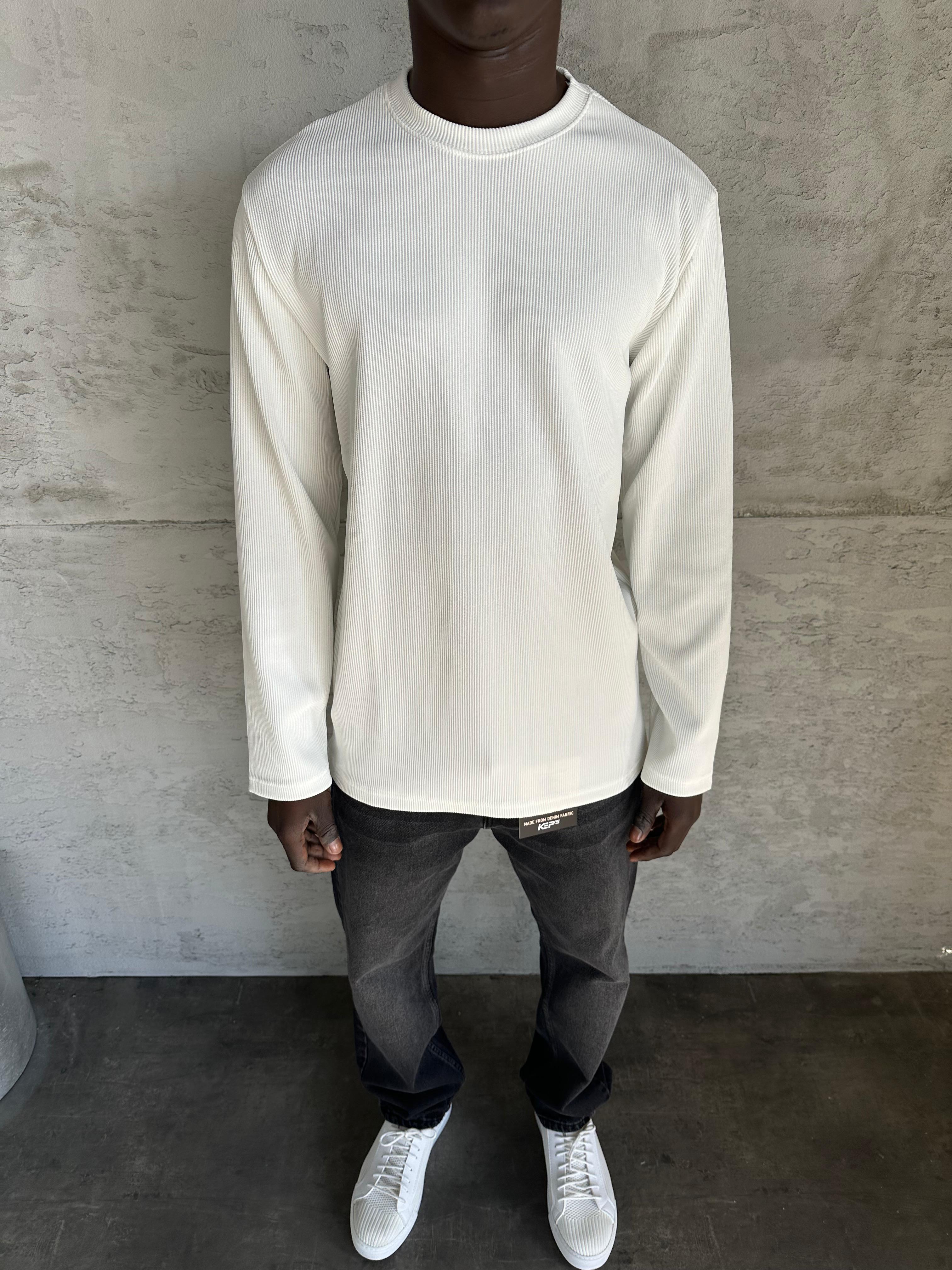 Beyaz Fitili Basic Sweatshirt