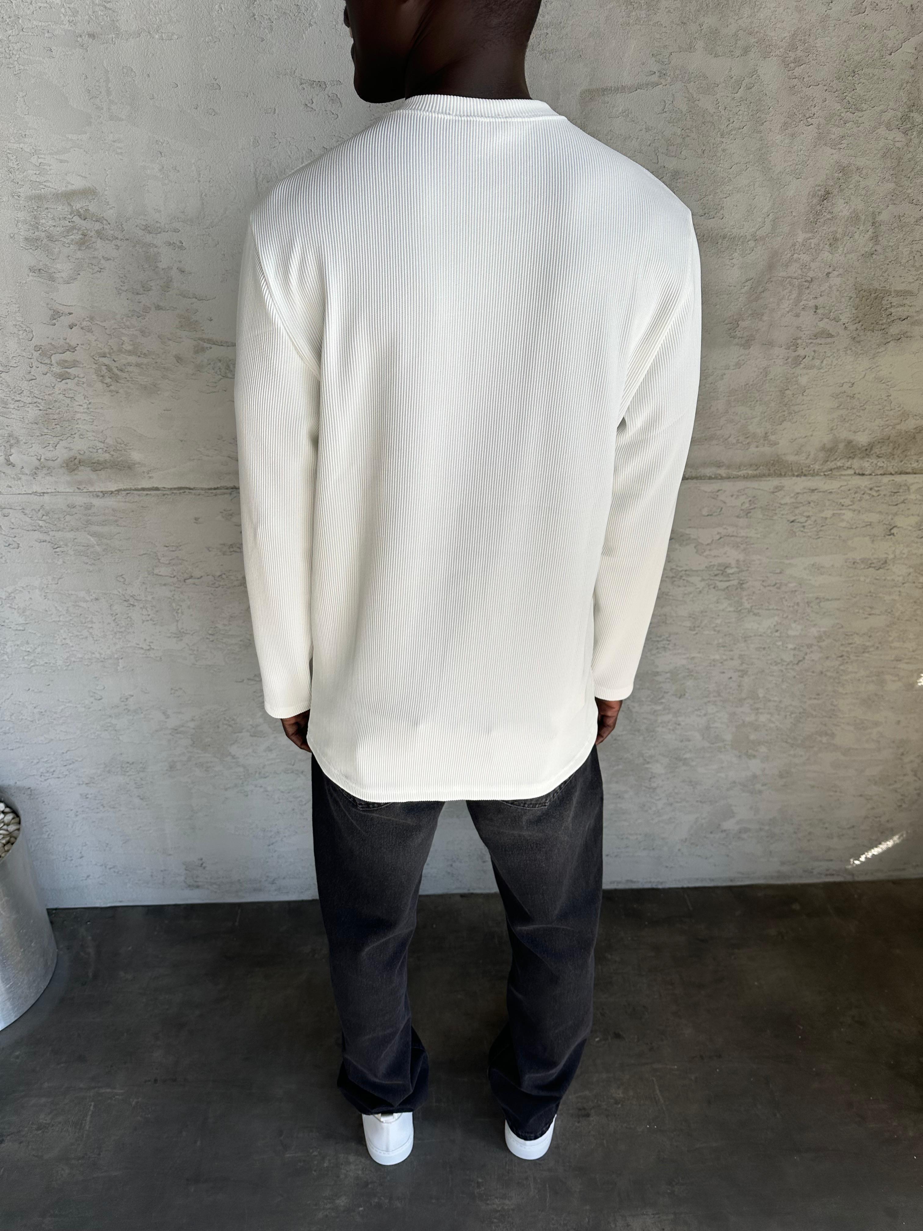 Beyaz Fitili Basic Sweatshirt