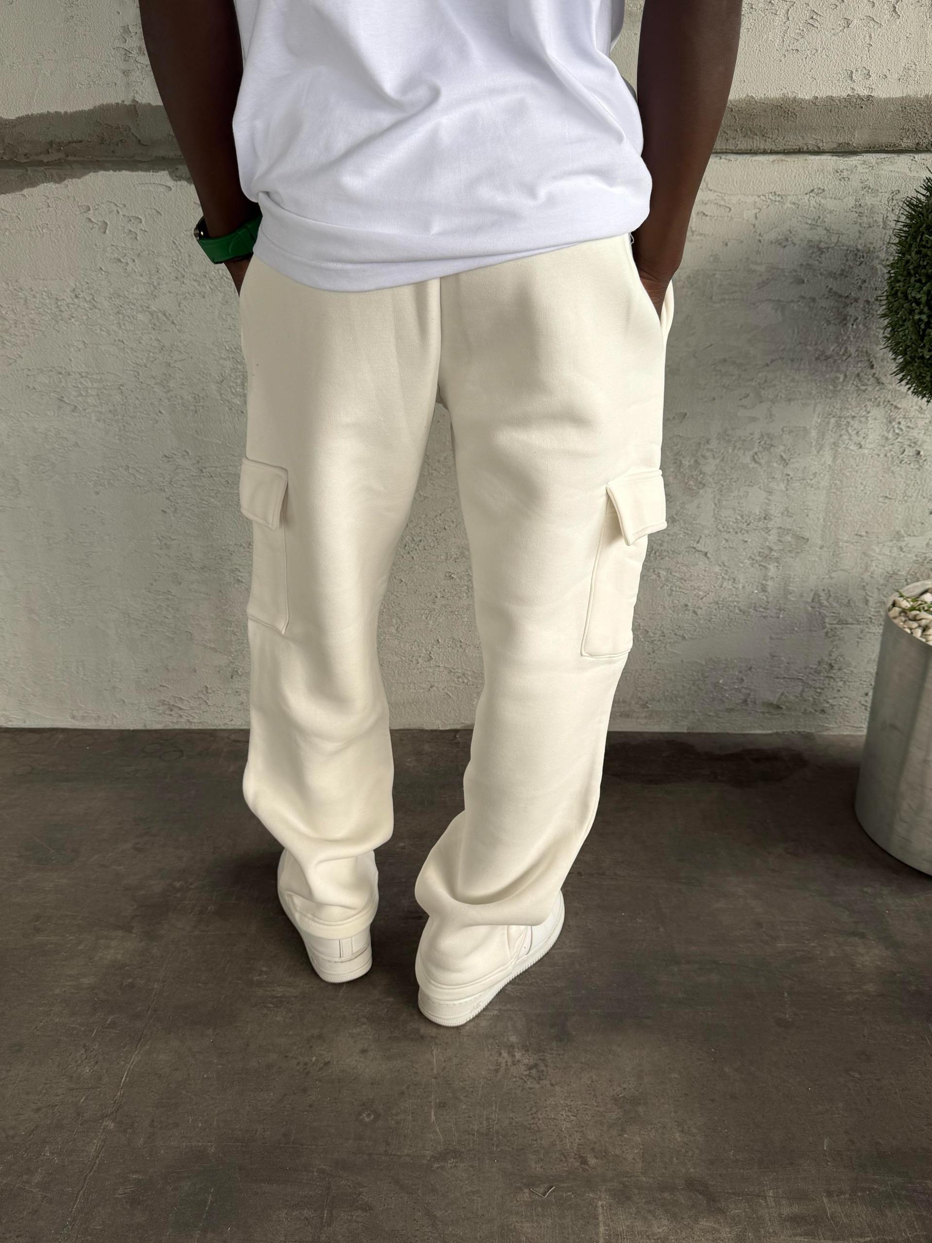 Beyaz Kargo Cep Eşofman