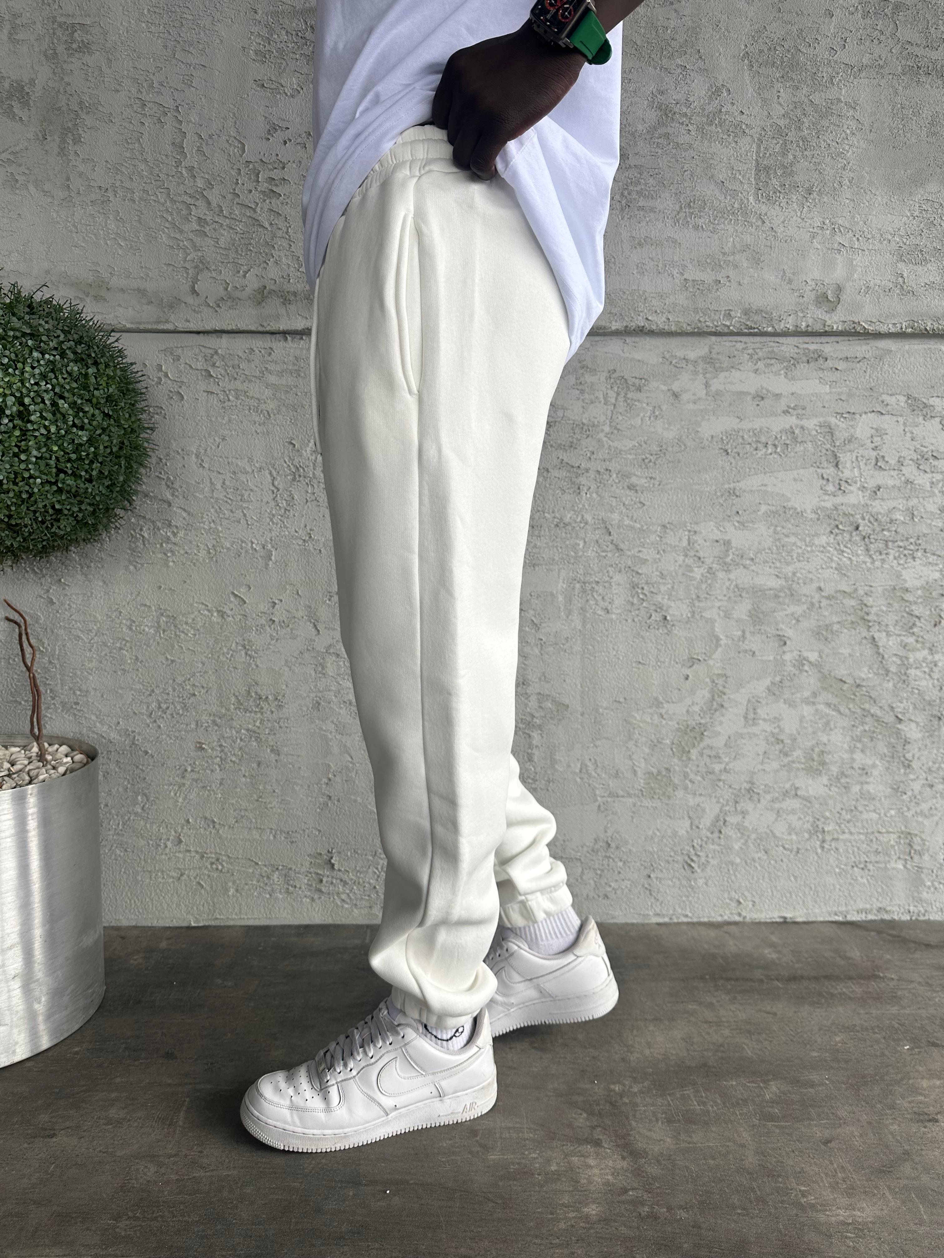 Beyaz Paça Lastik Eşofman