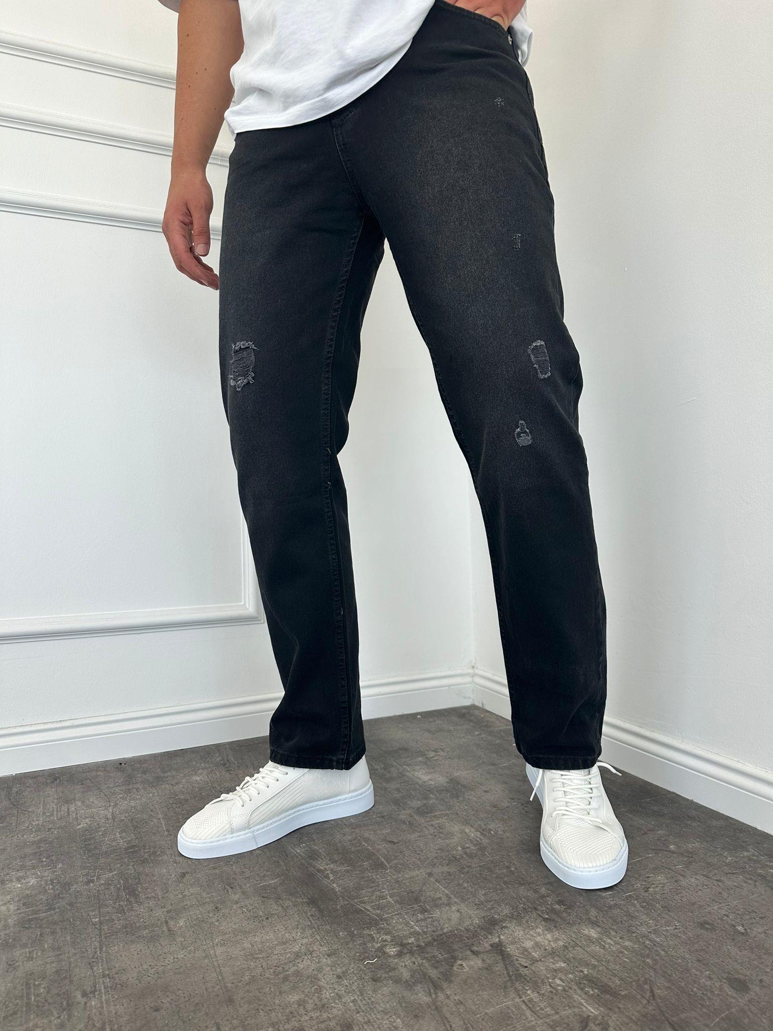 Füme Lazerli Baggy Jean