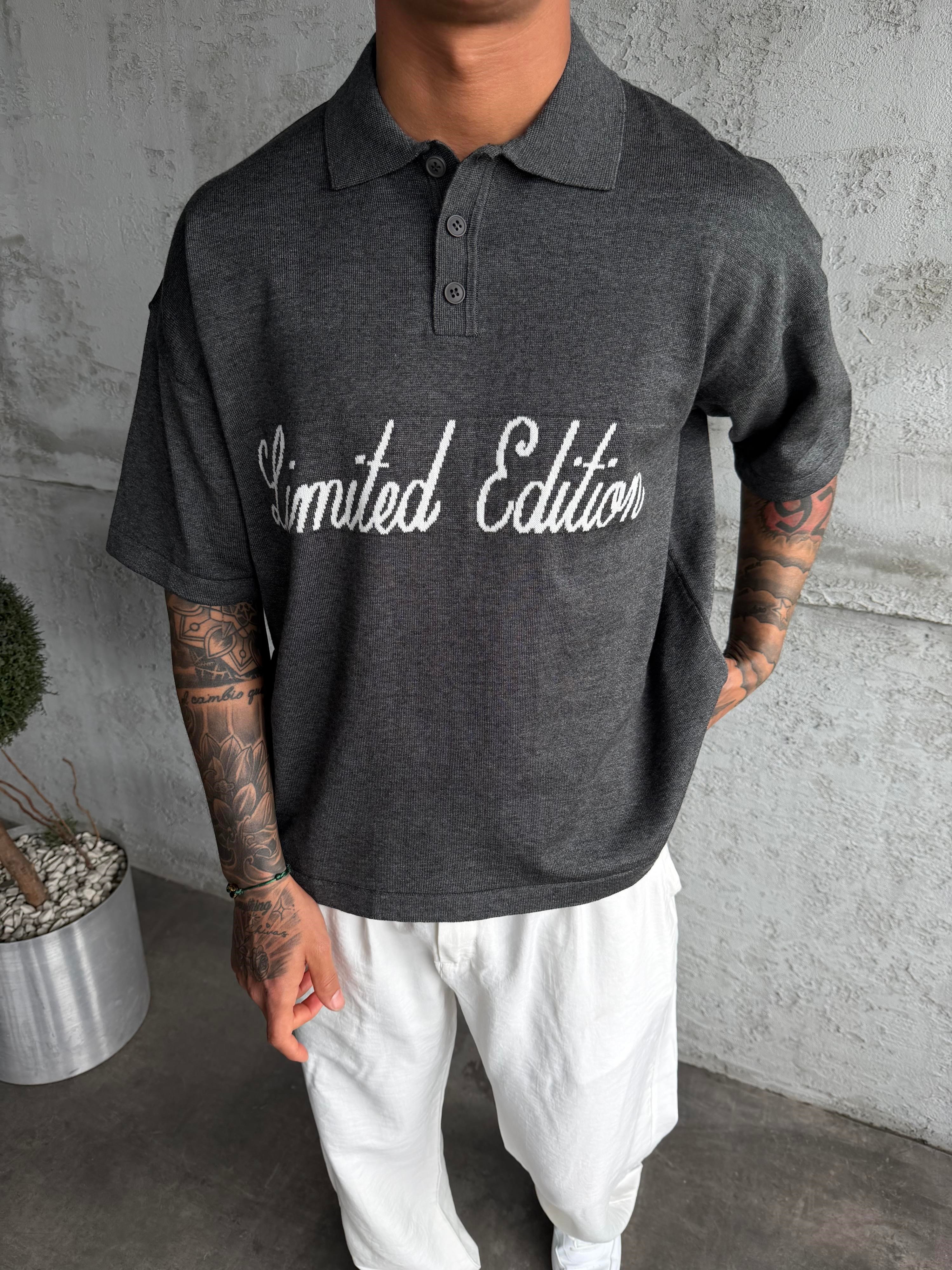 Füme Limited Edition Yazılı Polo Yaka T-shirt