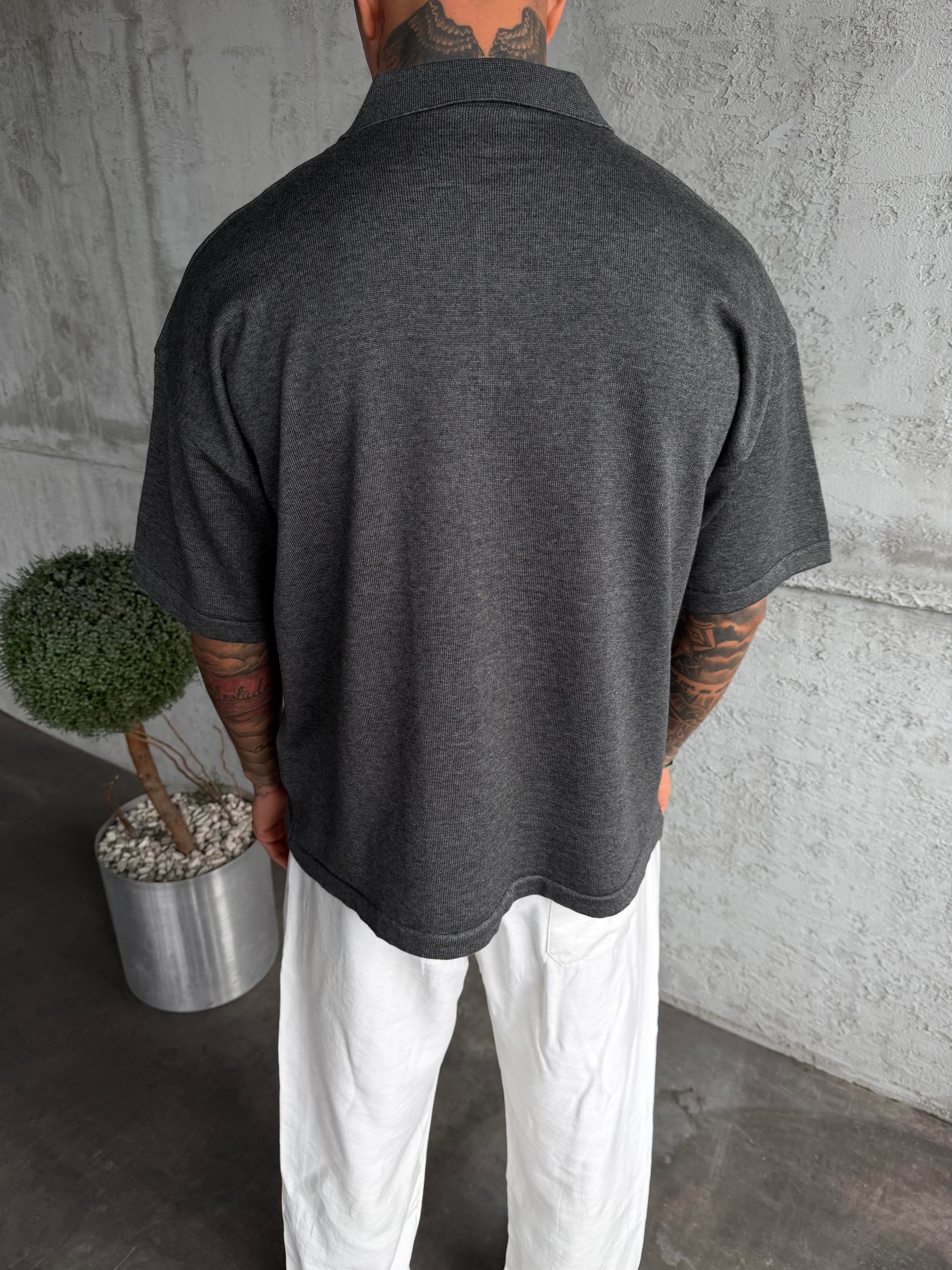 Füme Limited Edition Yazılı Polo Yaka T-shirt