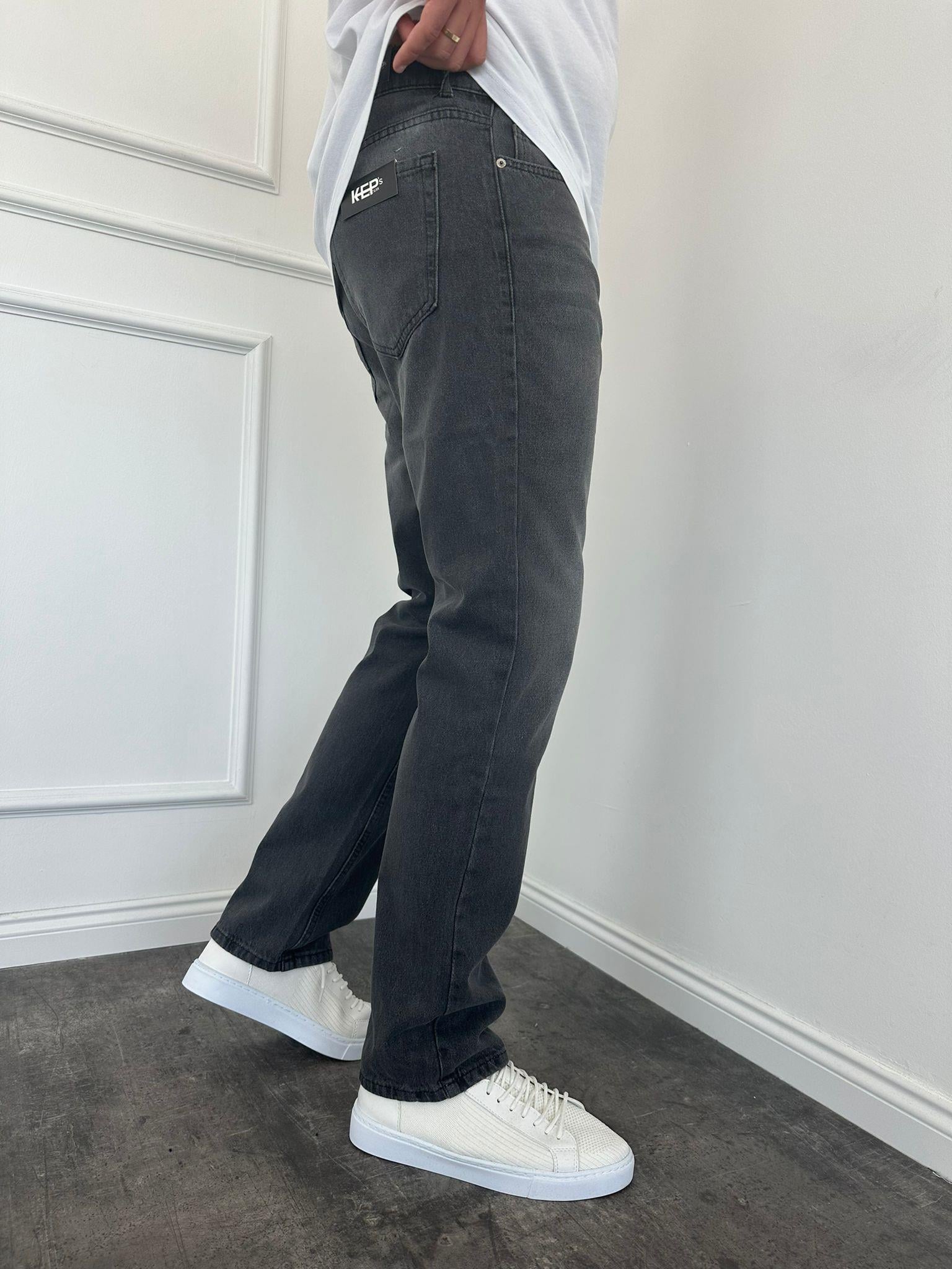 Füme Taşlamalı Baggy Jean