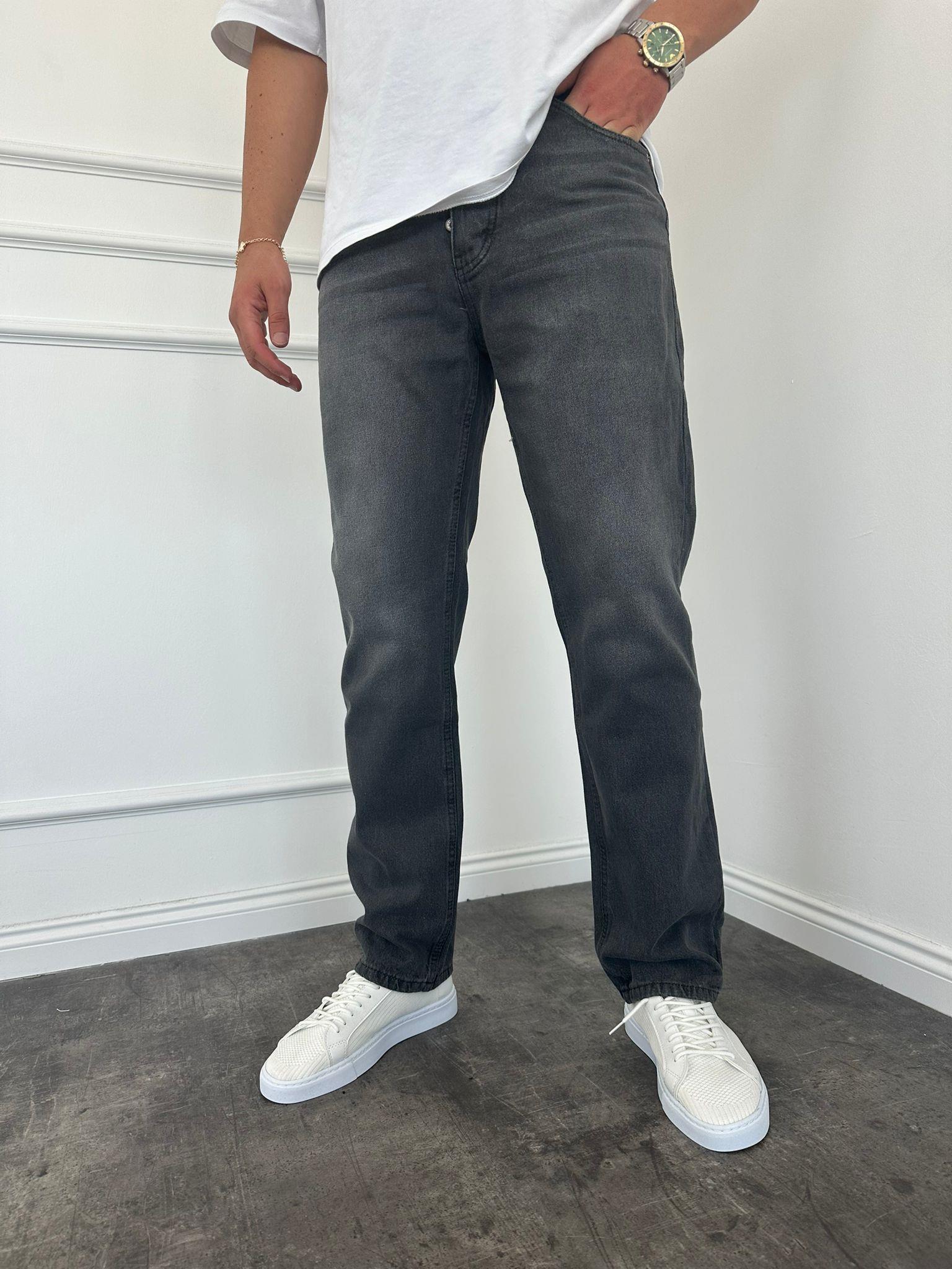 Füme Taşlamalı Baggy Jean