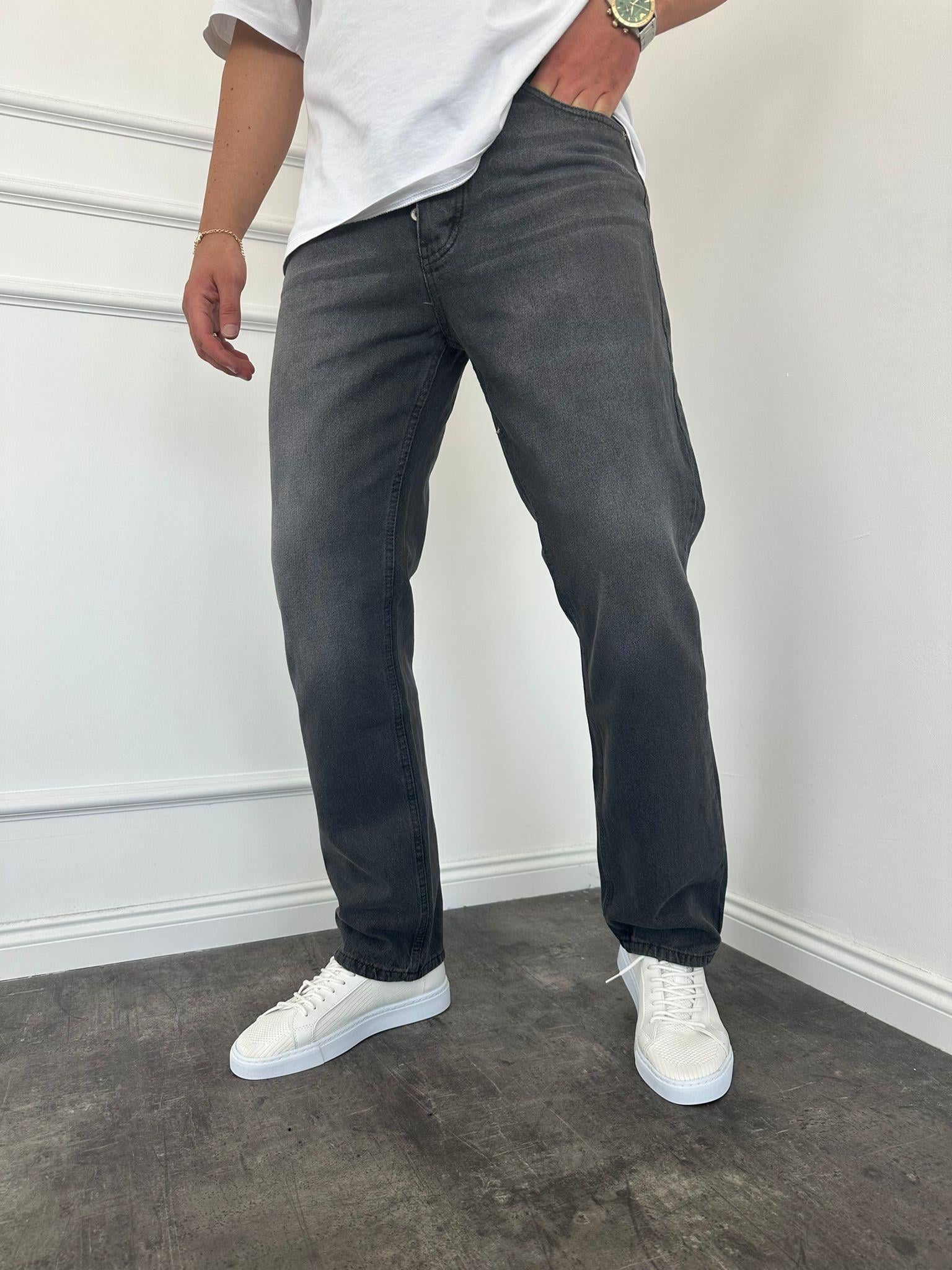 Füme Taşlamalı Baggy Jean