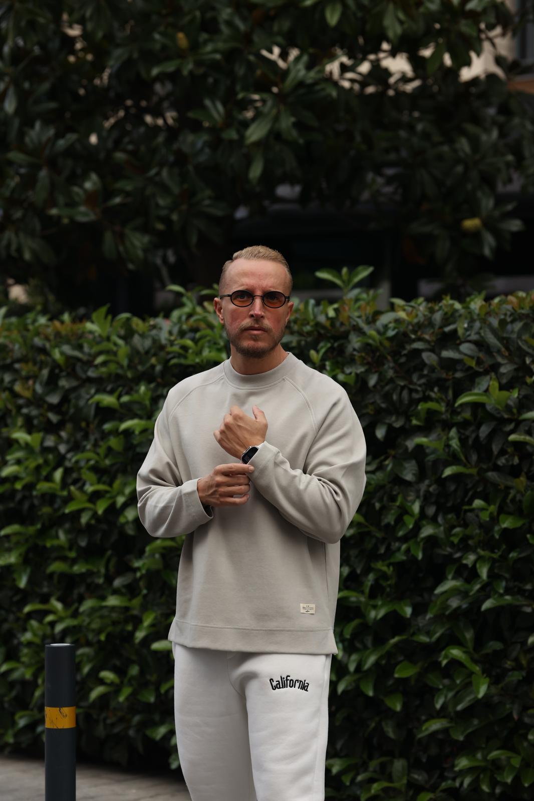 Gri Doubleface Kumaş Sweatshirt
